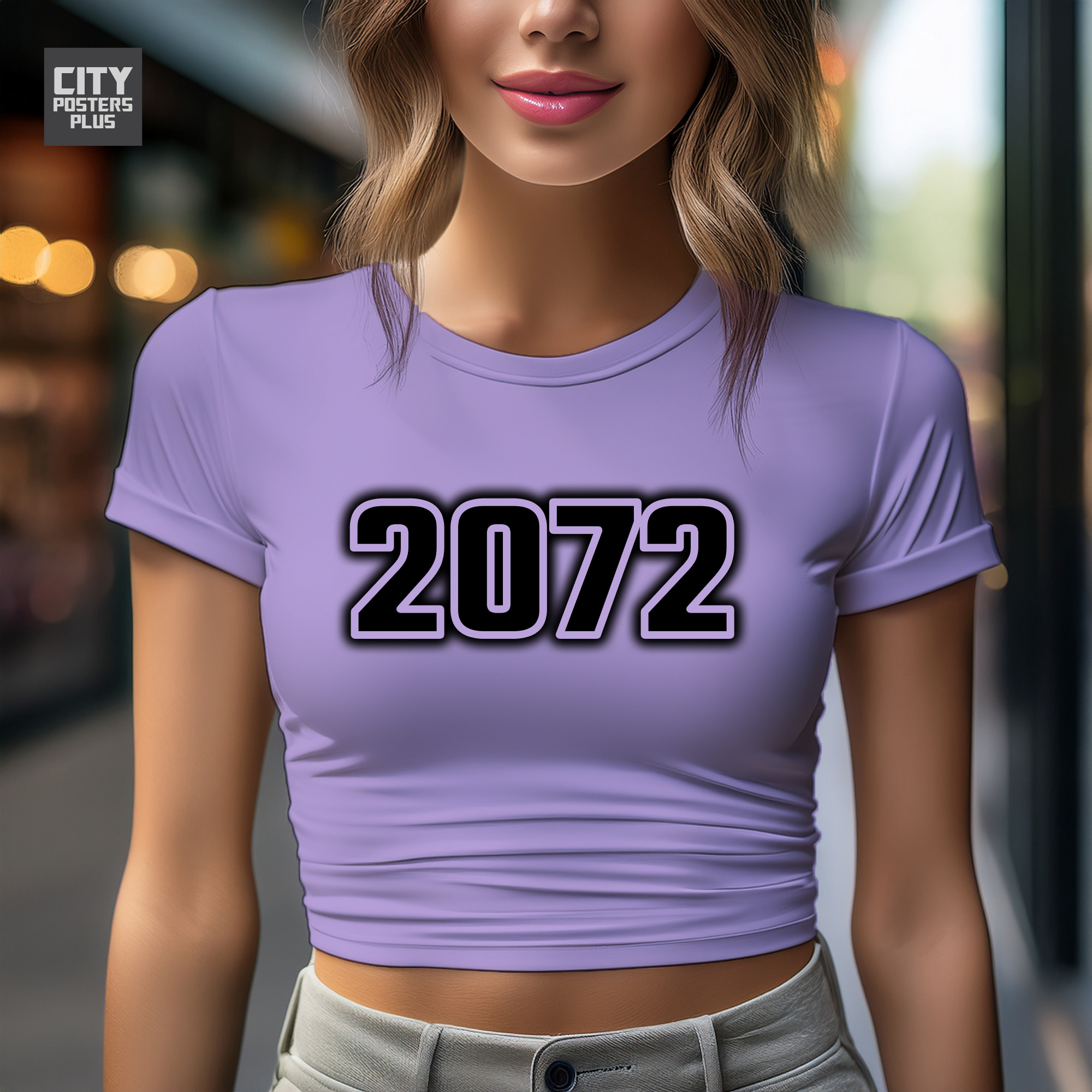 2072 Year Women Crop Top (Iris Lavender)