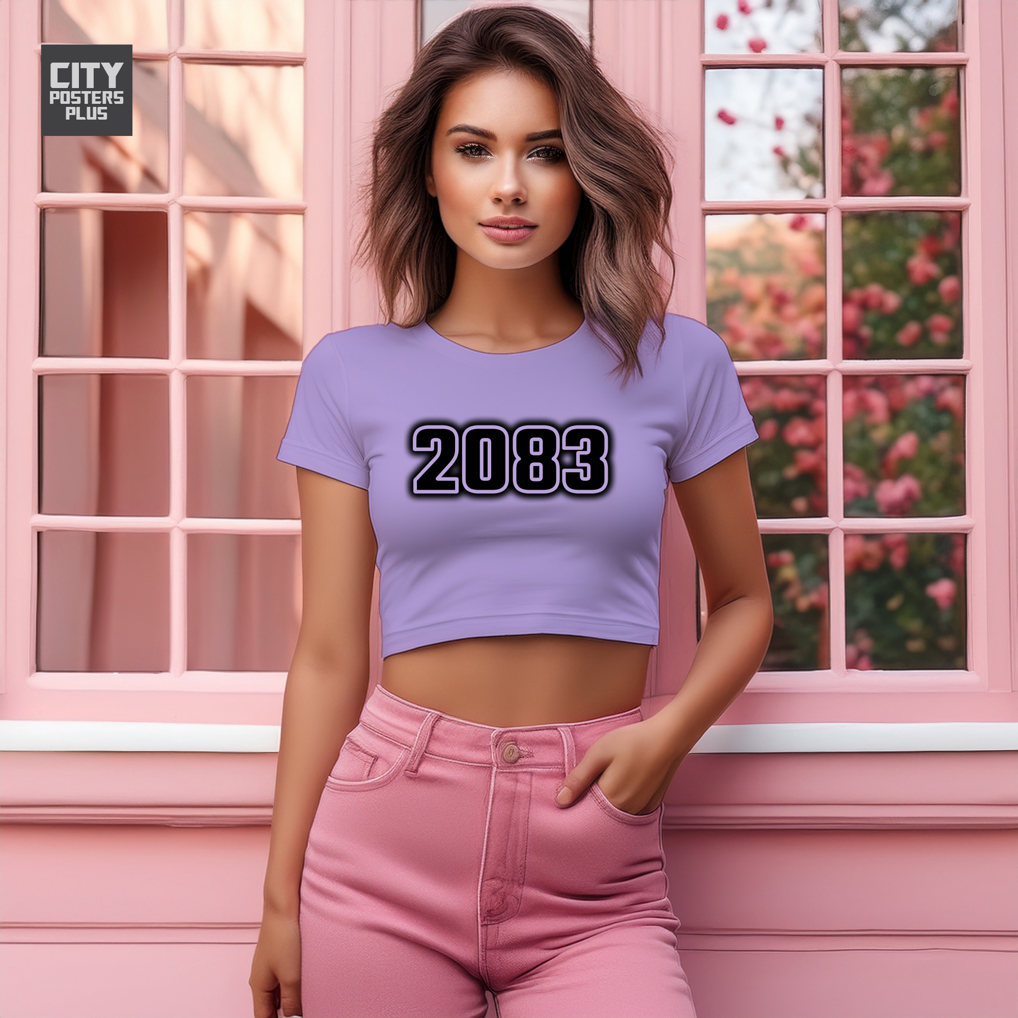 2083 Year Women Crop Top (Iris Lavender)