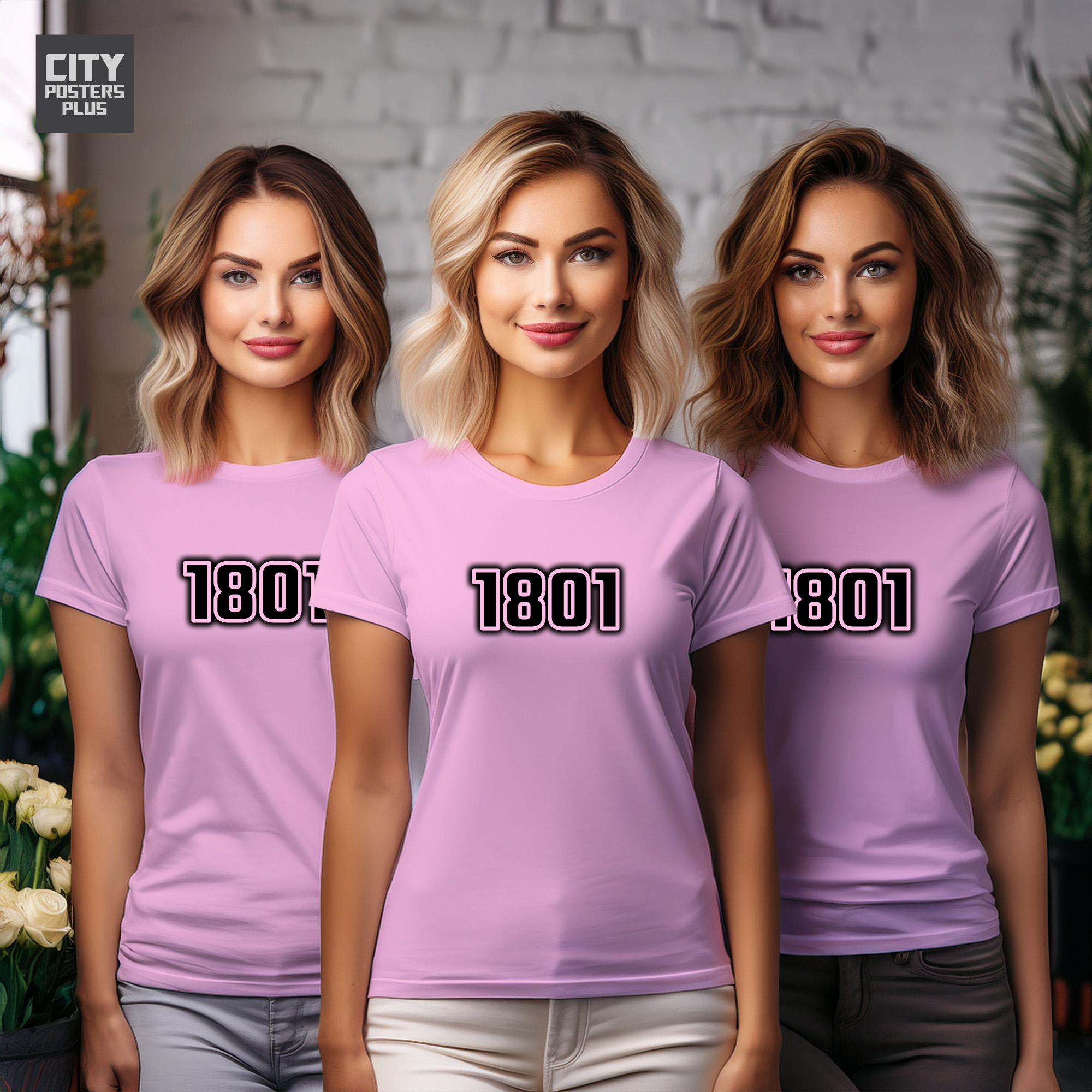 1801 Year Women T-Shirt (Light Pink)