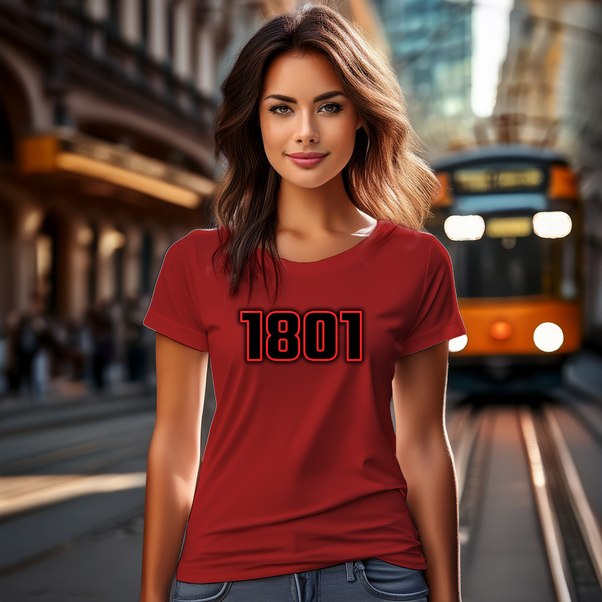 1801 Year Women T-Shirt (Red)