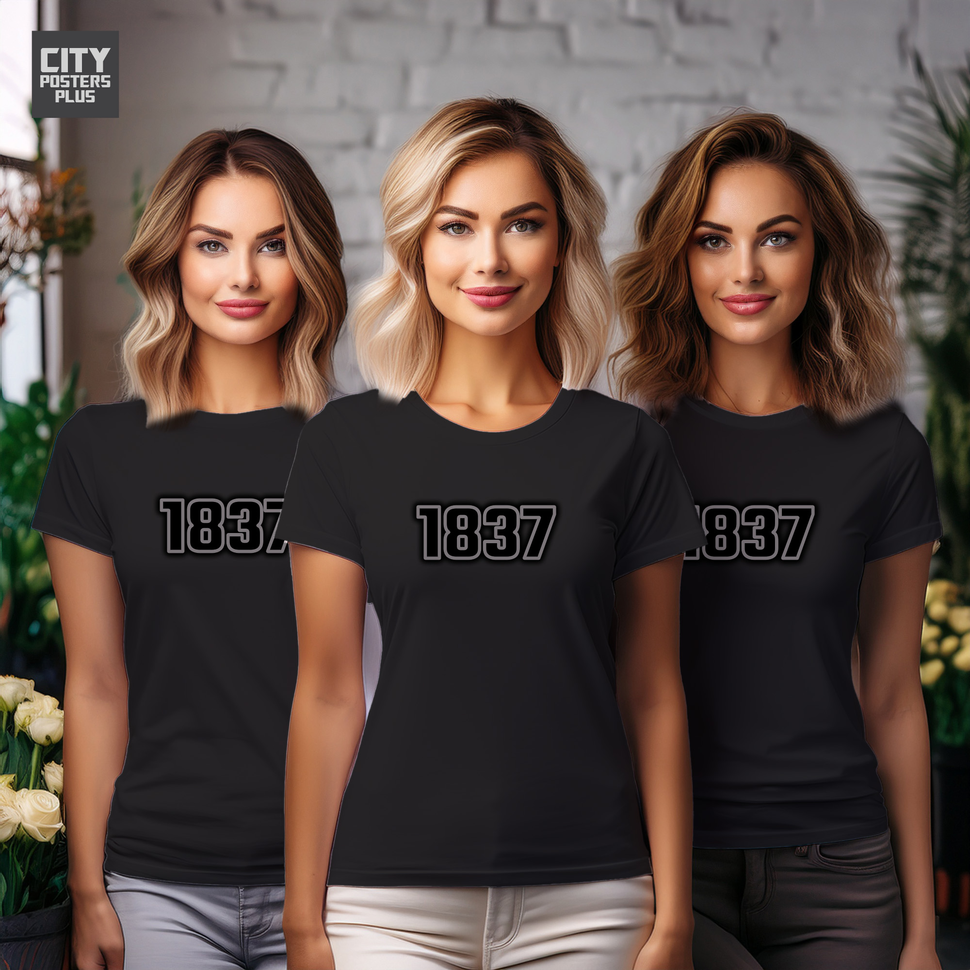 1837 Year Women T-Shirt (Black)