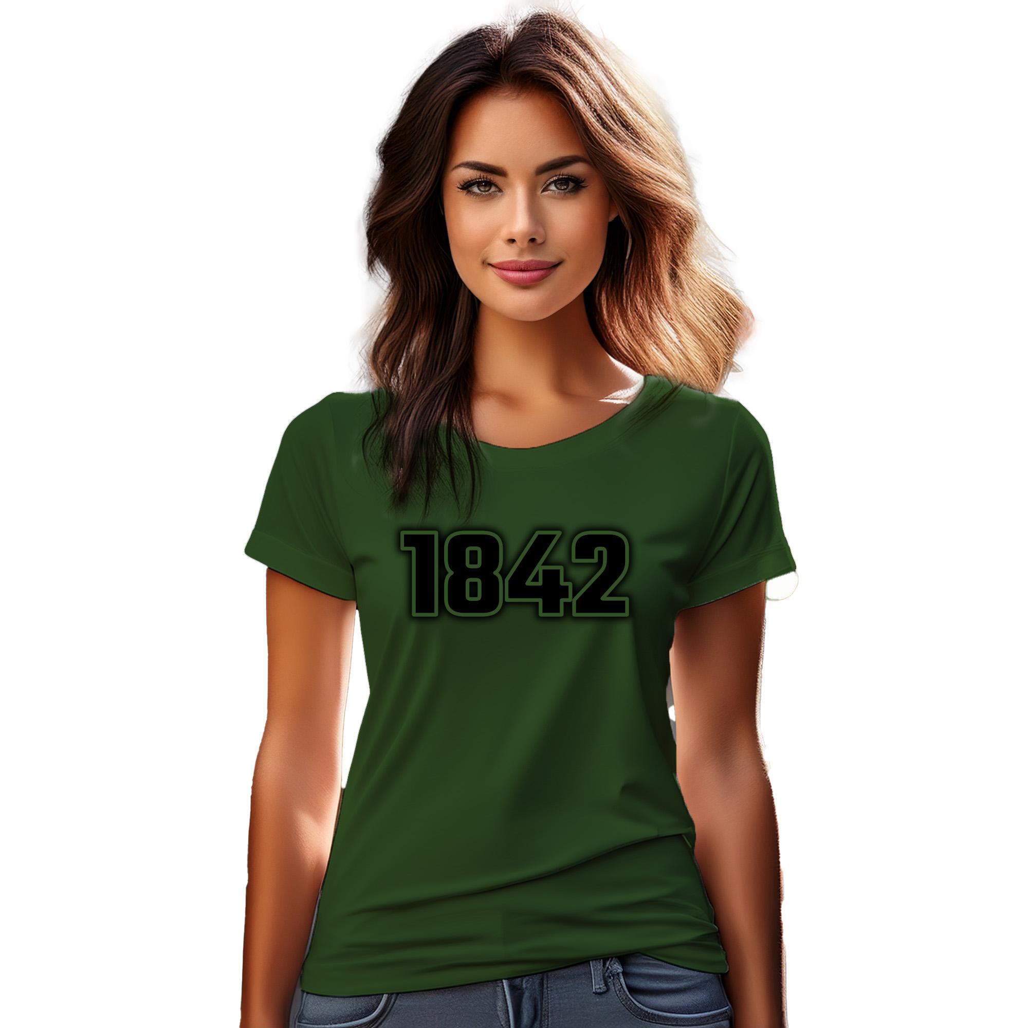 1842 Year Women T-Shirt (Olive Green) | 360 Fog Plus