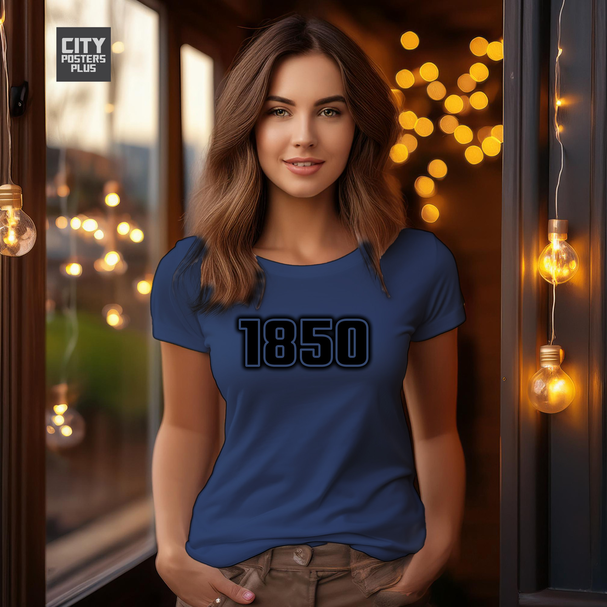 1850 Year Women T-Shirt (Navy Blue)