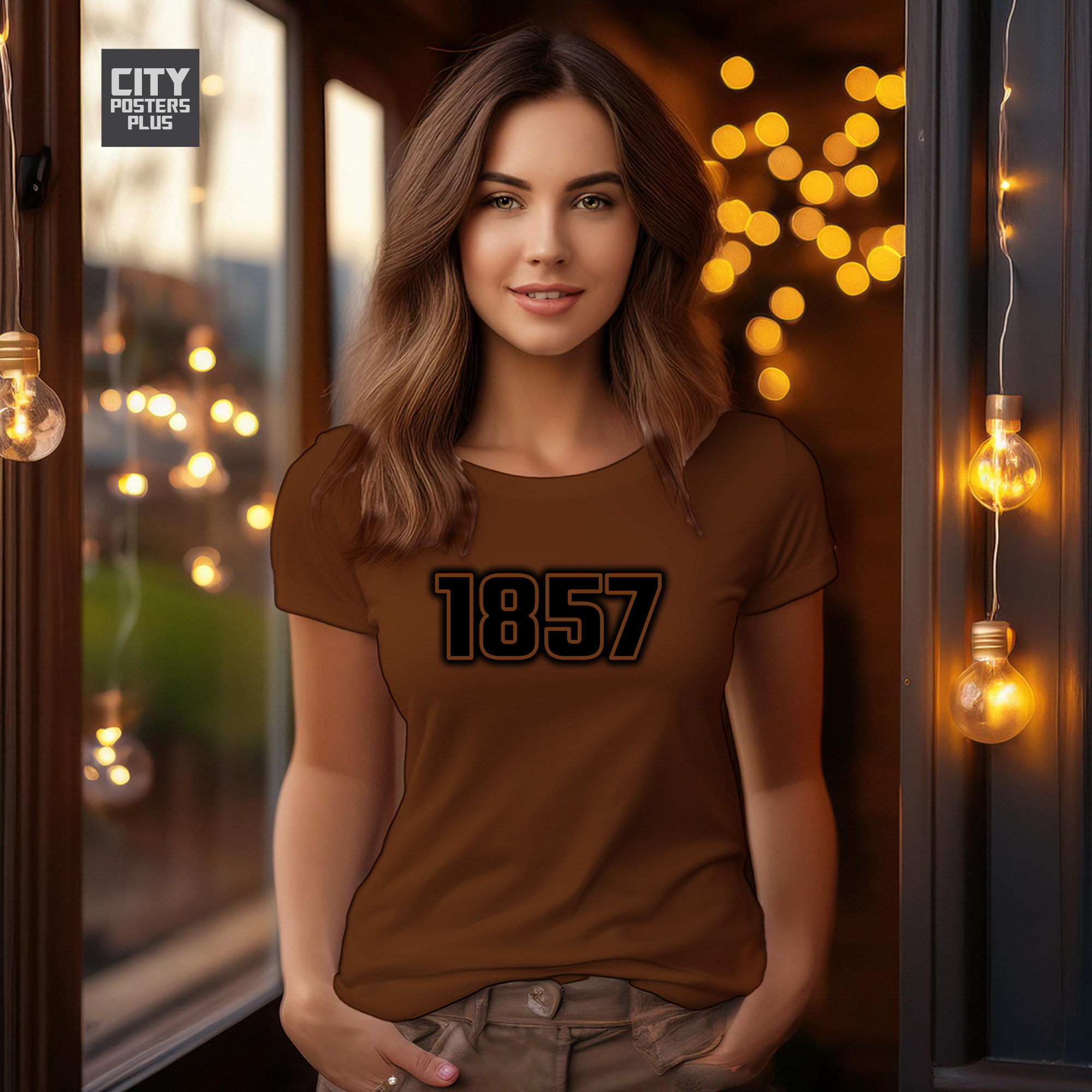 1857 Year Women T-Shirt (Brown)