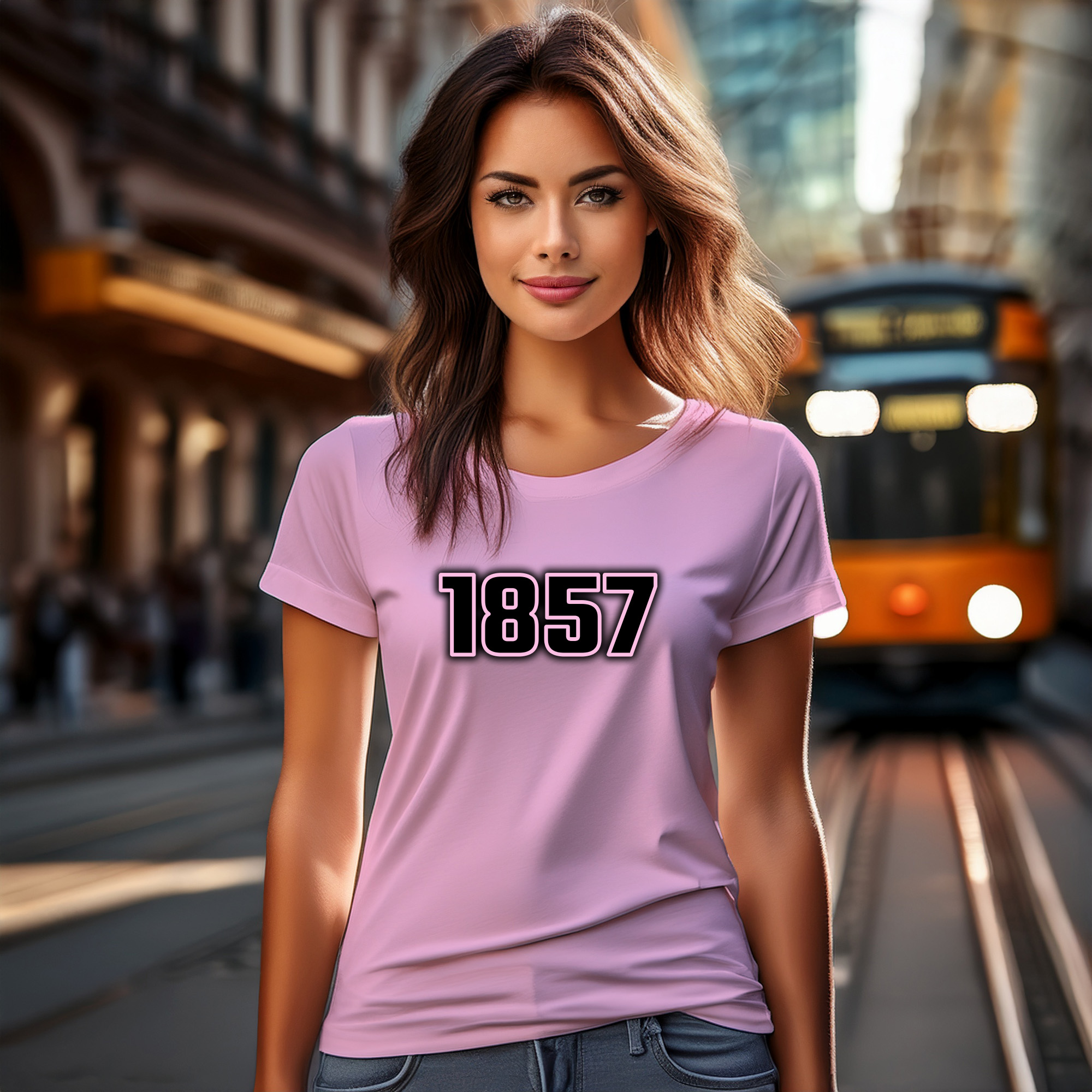 1857 Year Women T-Shirt (Light Pink)