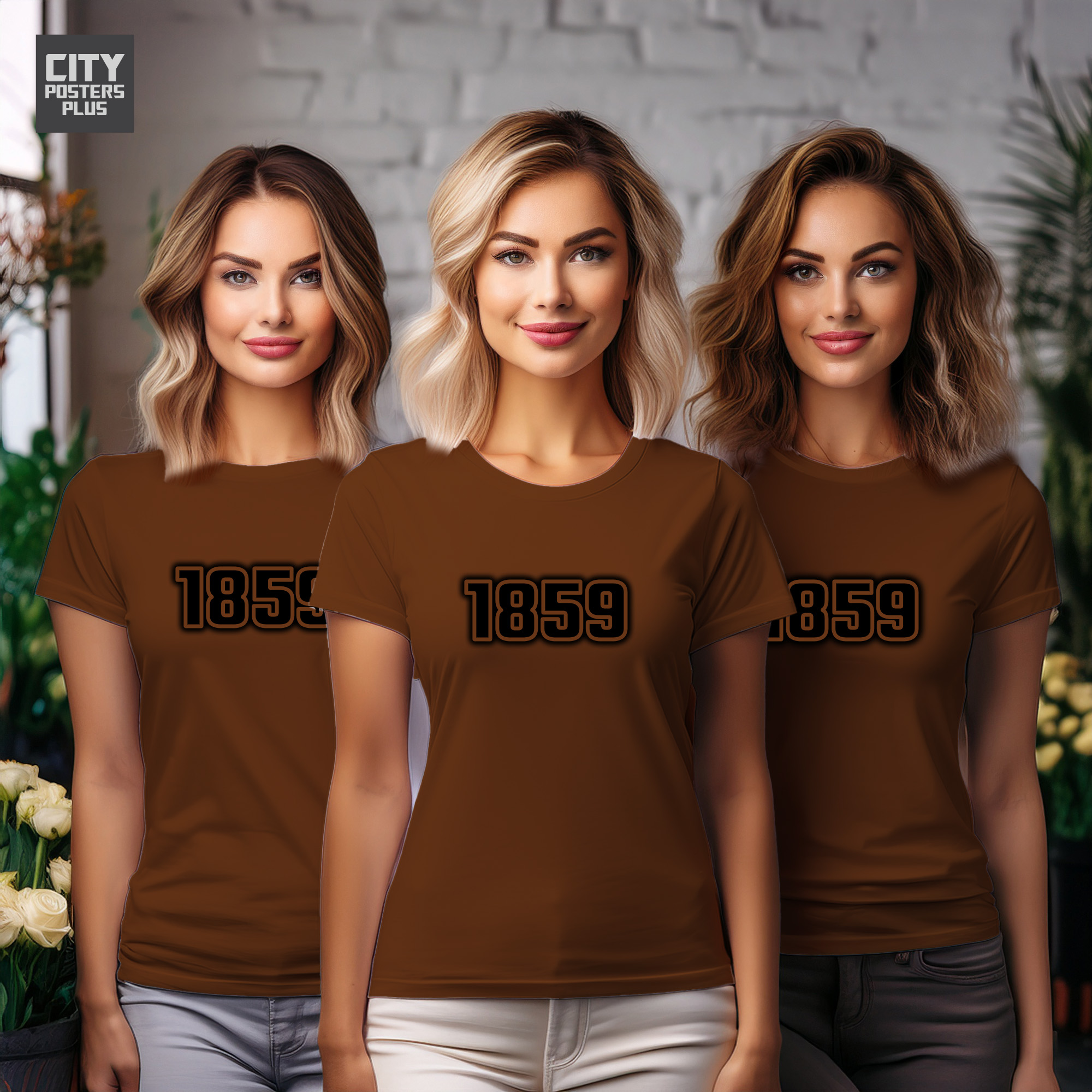 1859 Year Women T-Shirt (Brown)