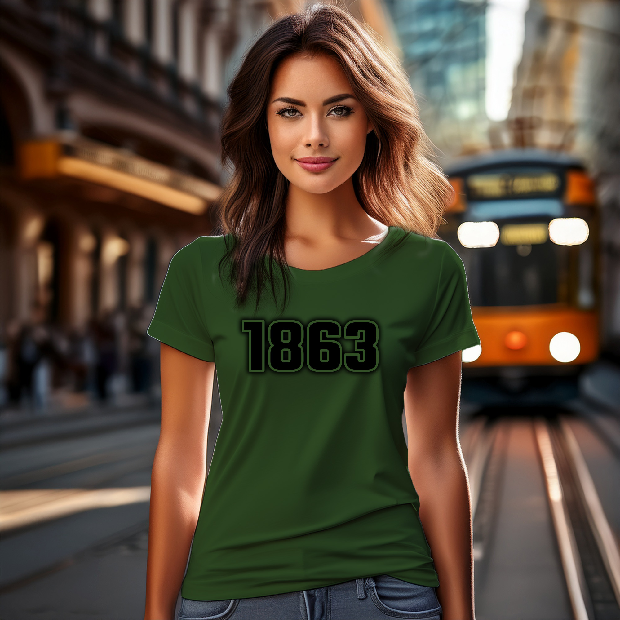 1863 Year Women T-Shirt (Olive Green)