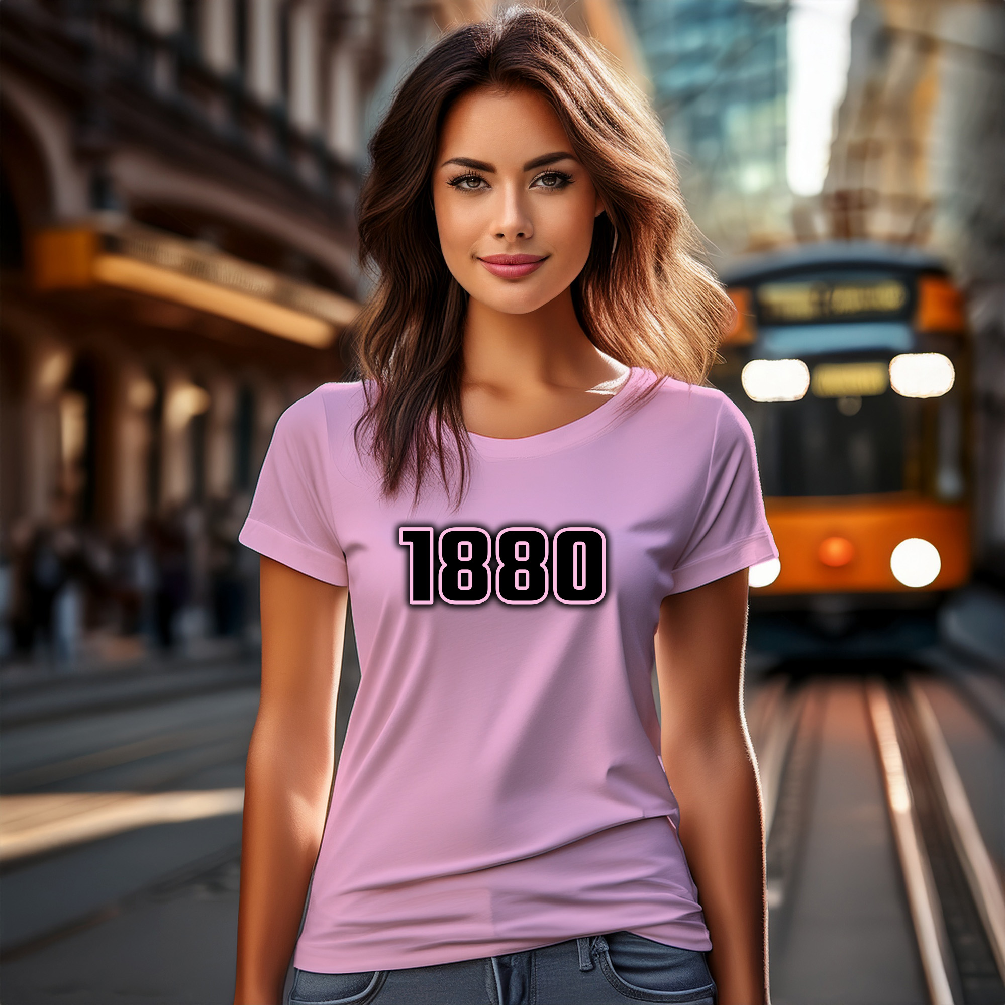 1880 Year Women T-Shirt (Light Pink)
