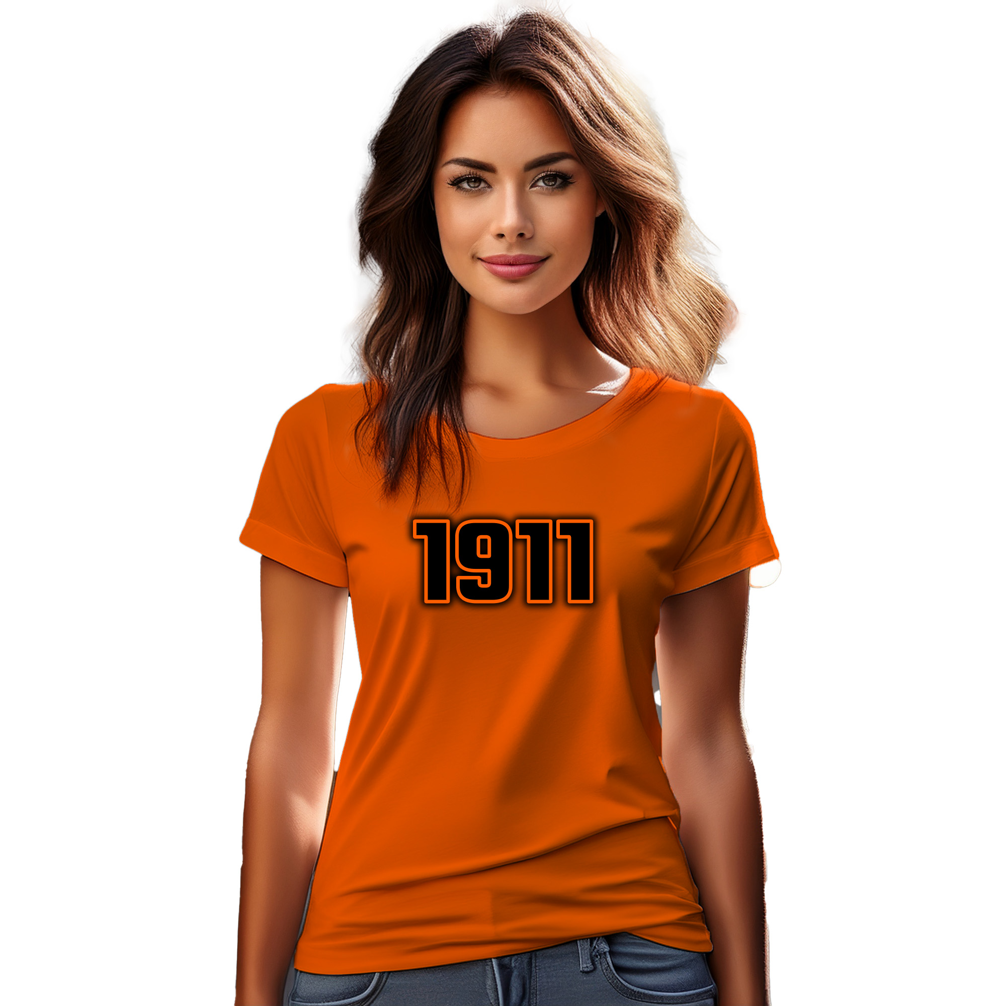 1911 Year Women T-Shirt (Orange) | 360 Fog Plus