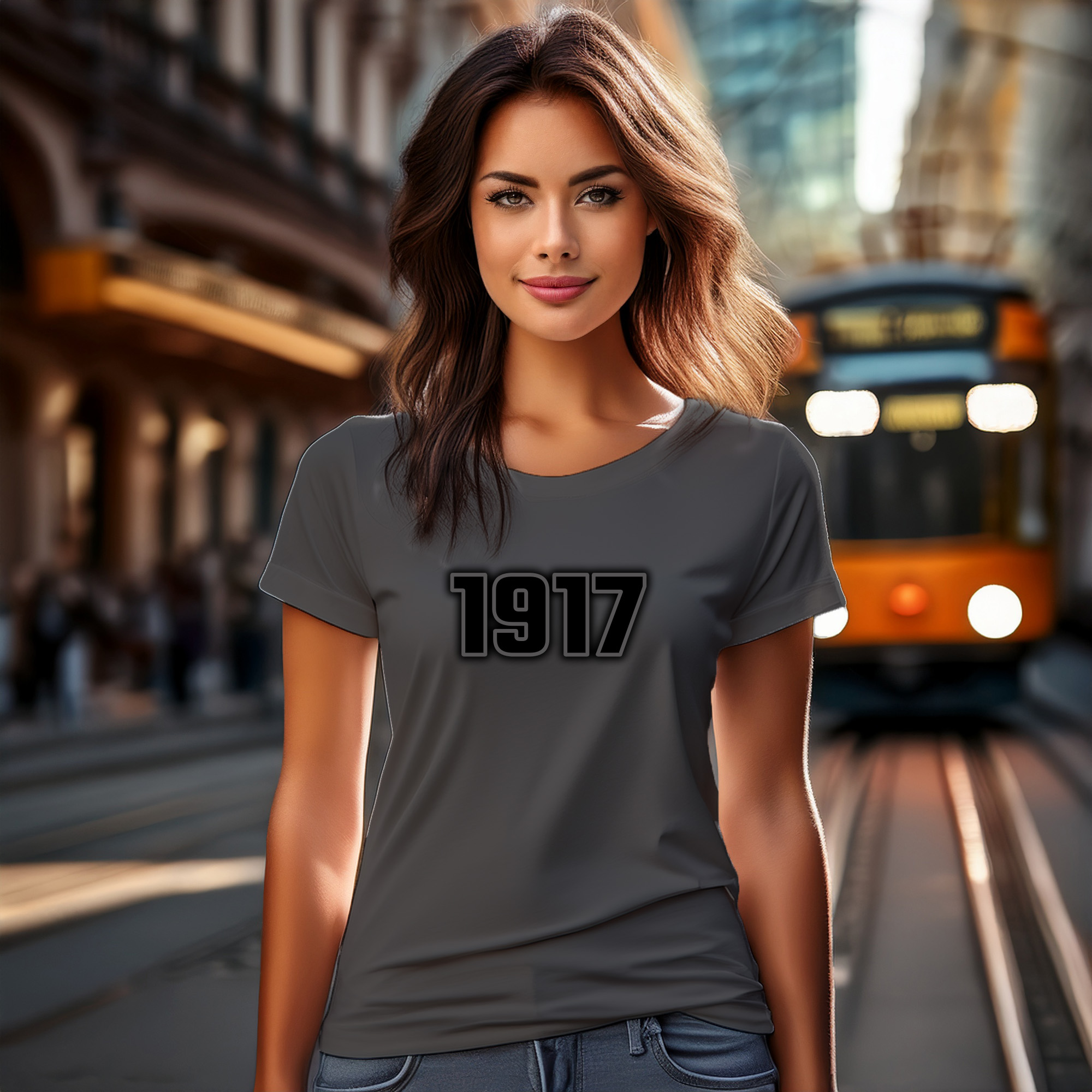 1917 Year Women T-Shirt (Charcoal Grey)