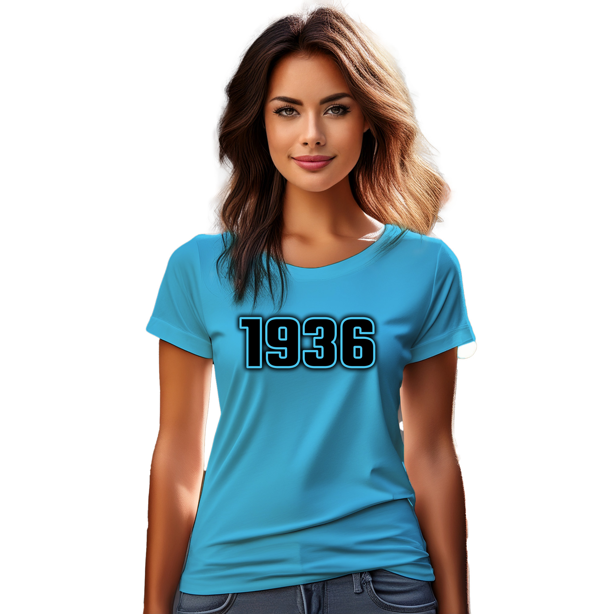 1936 Year Women T-Shirt (Sky Blue) | 360 Fog Plus