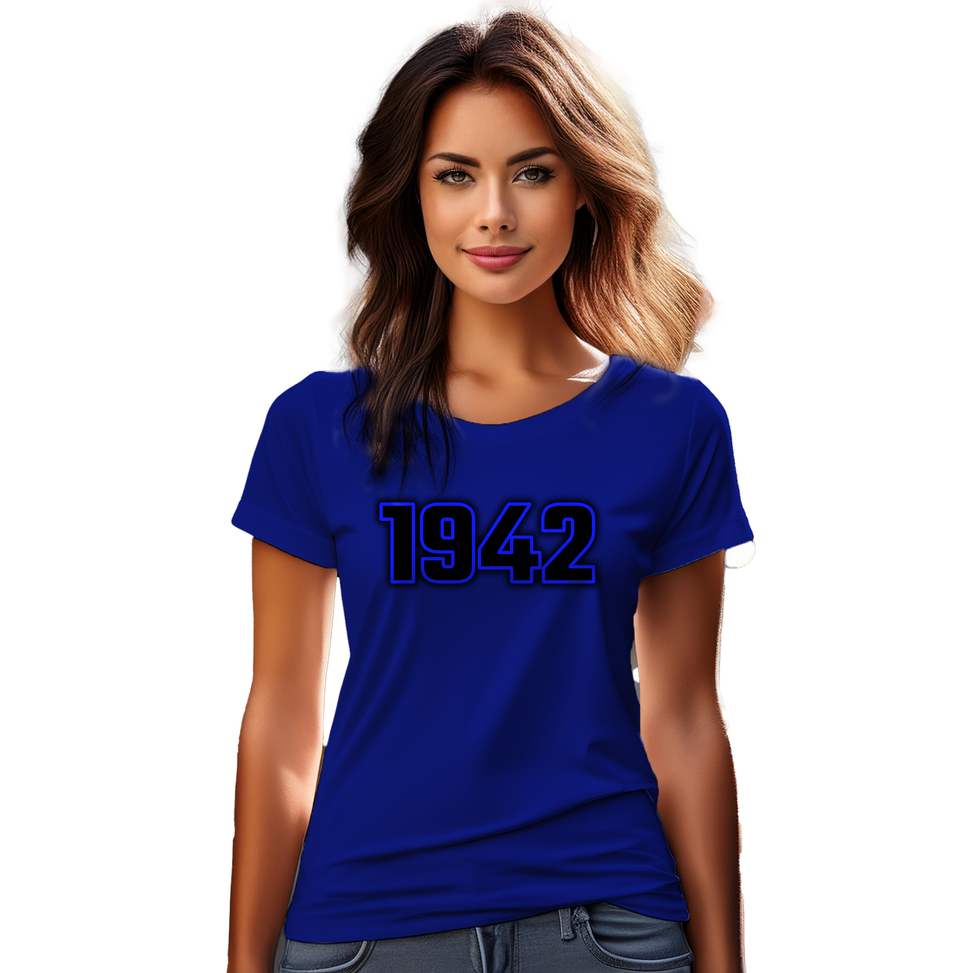 1942 Year Women T-Shirt (Royal Blue) | 360 Fog Plus