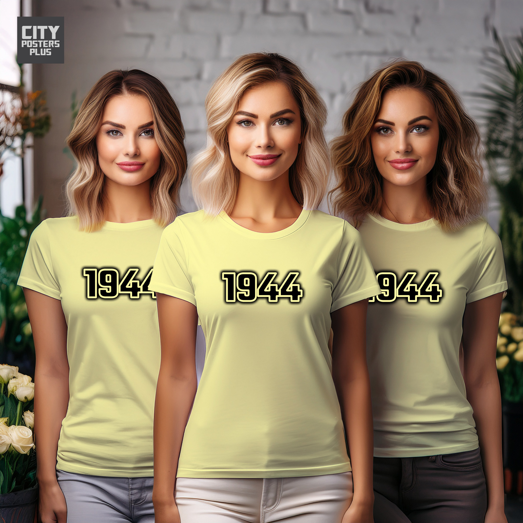 1944 Year Women T-Shirt (Butter Yellow)