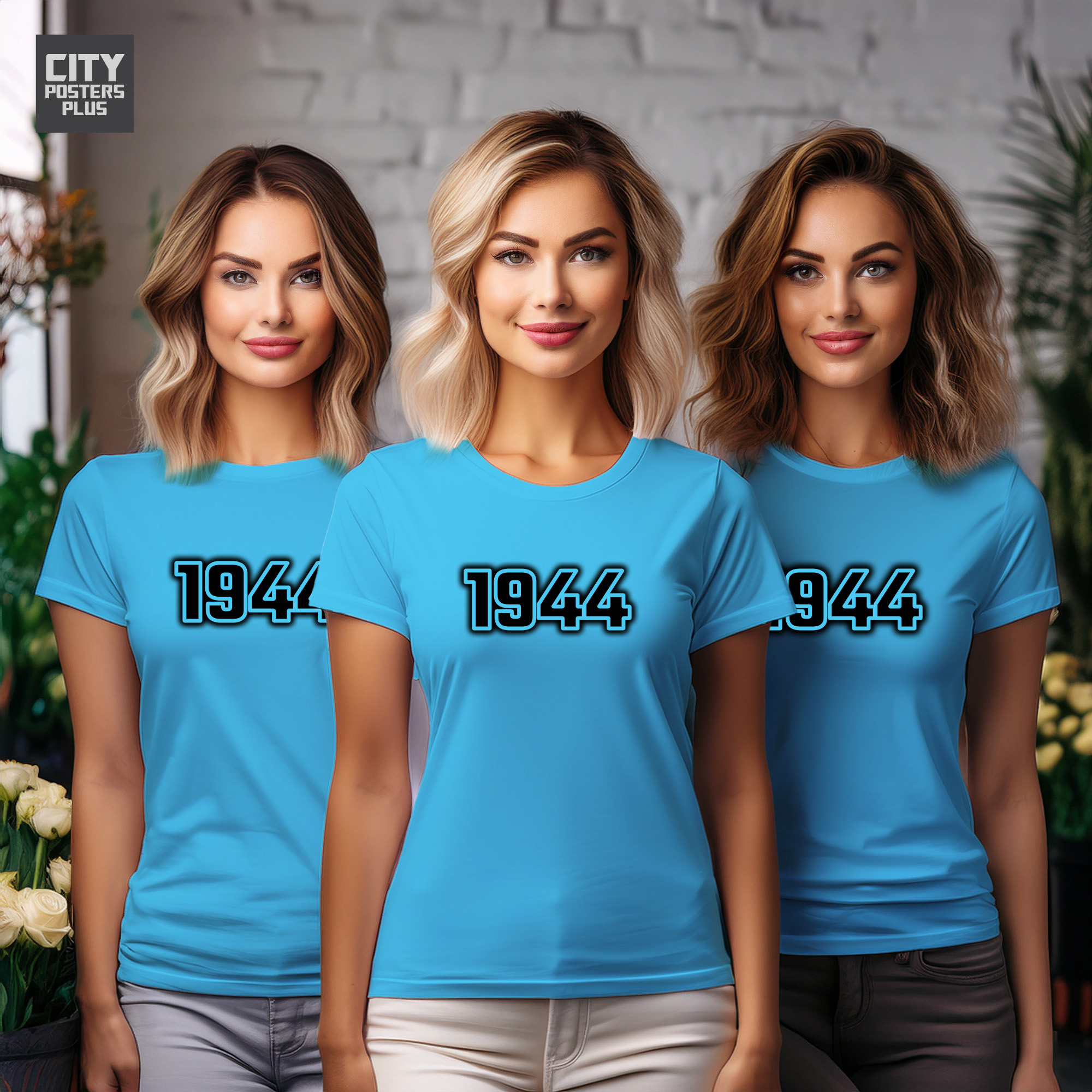 1944 Year Women T-Shirt (Sky Blue)