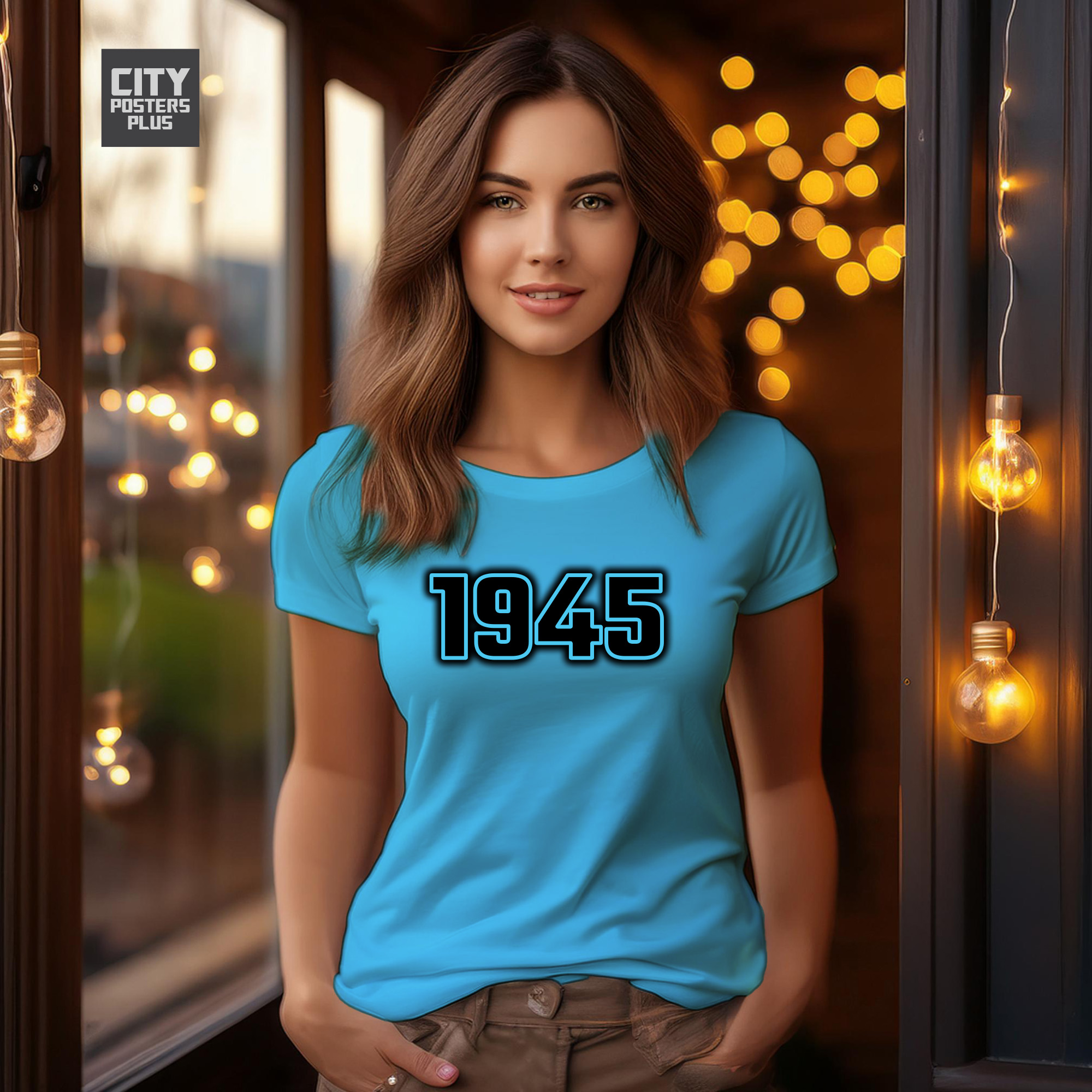 1945 Year Women T-Shirt (Sky Blue)