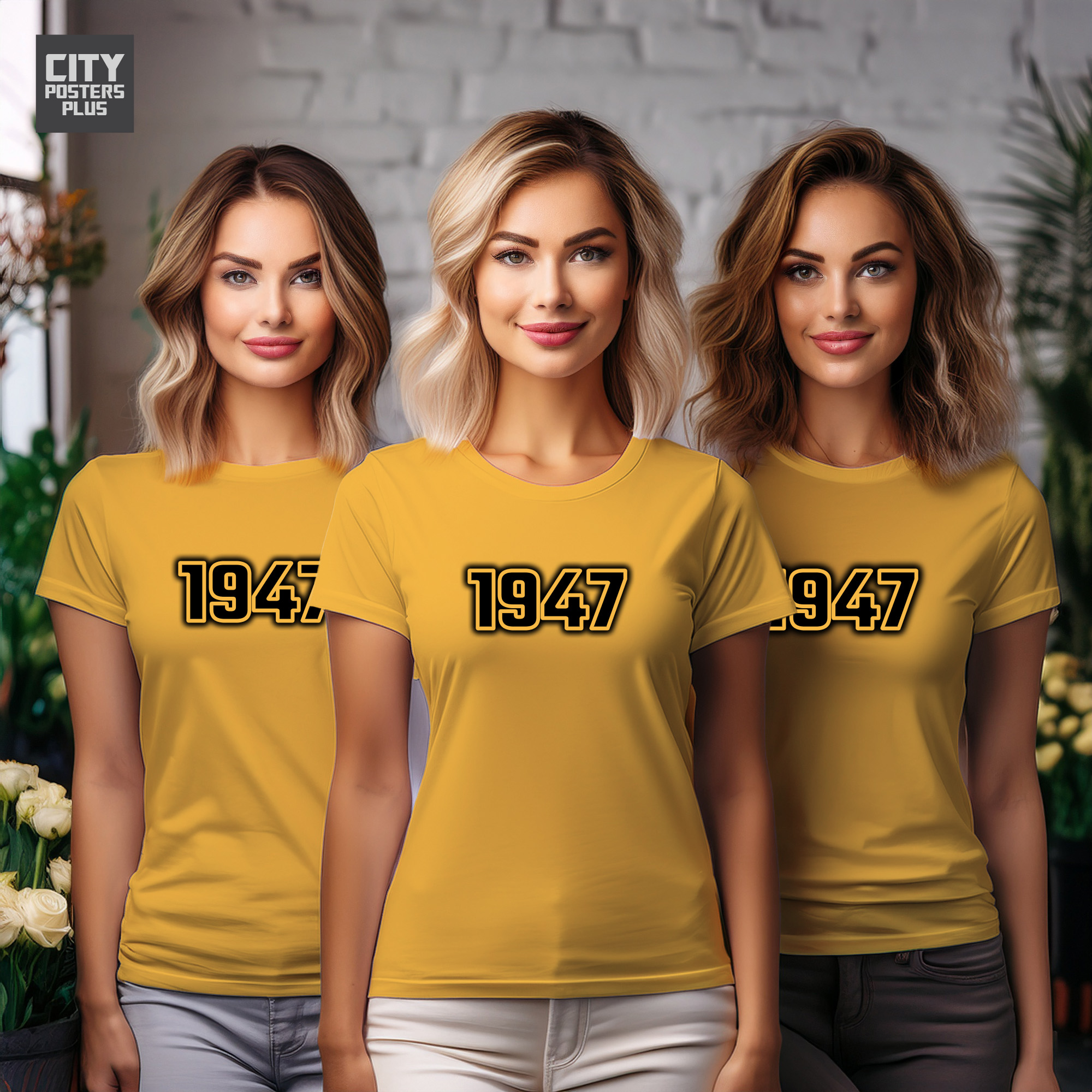 1947 Year Women T-Shirt (Golden Yellow)