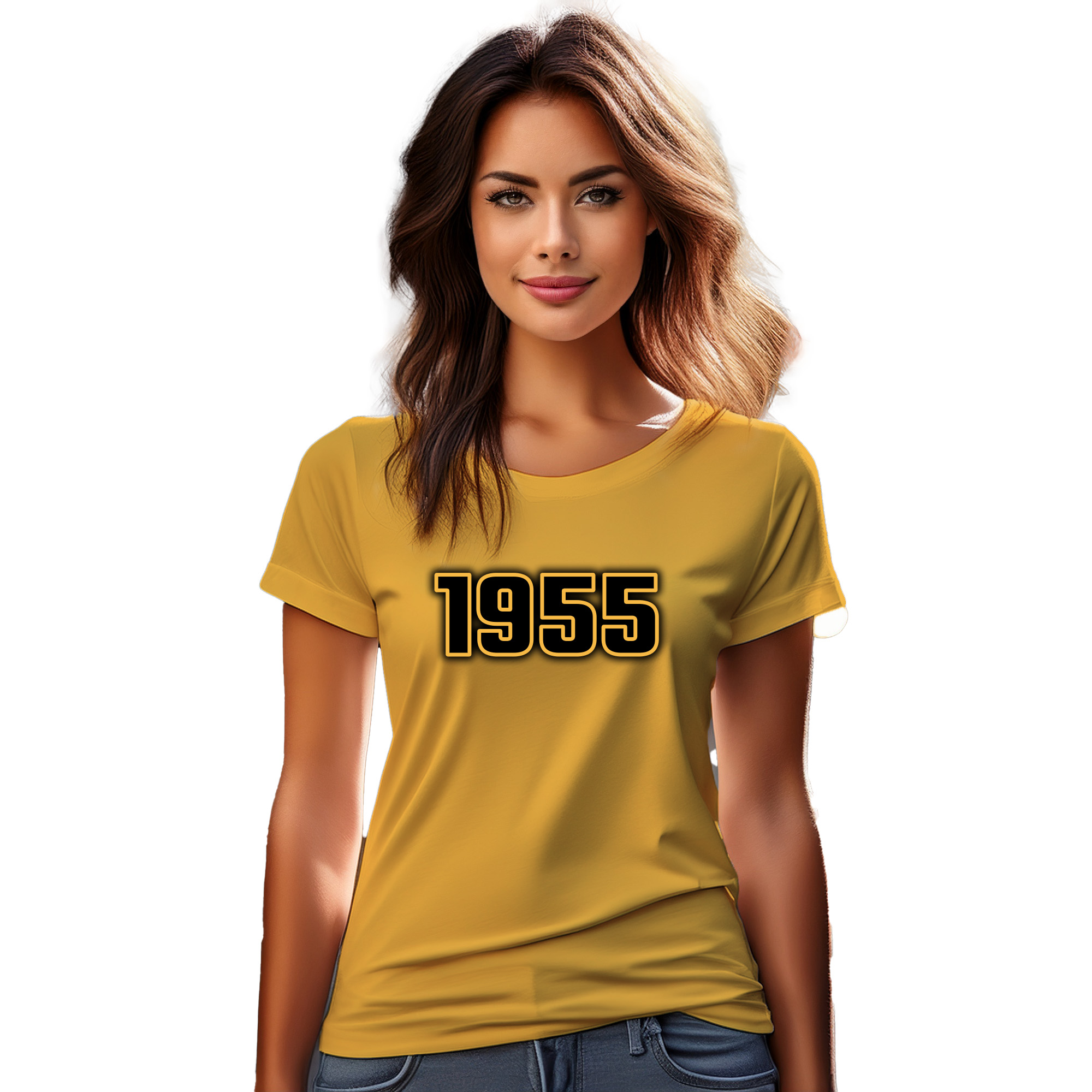 1955 Year Women T-Shirt (Golden Yellow) | 360 Fog Plus
