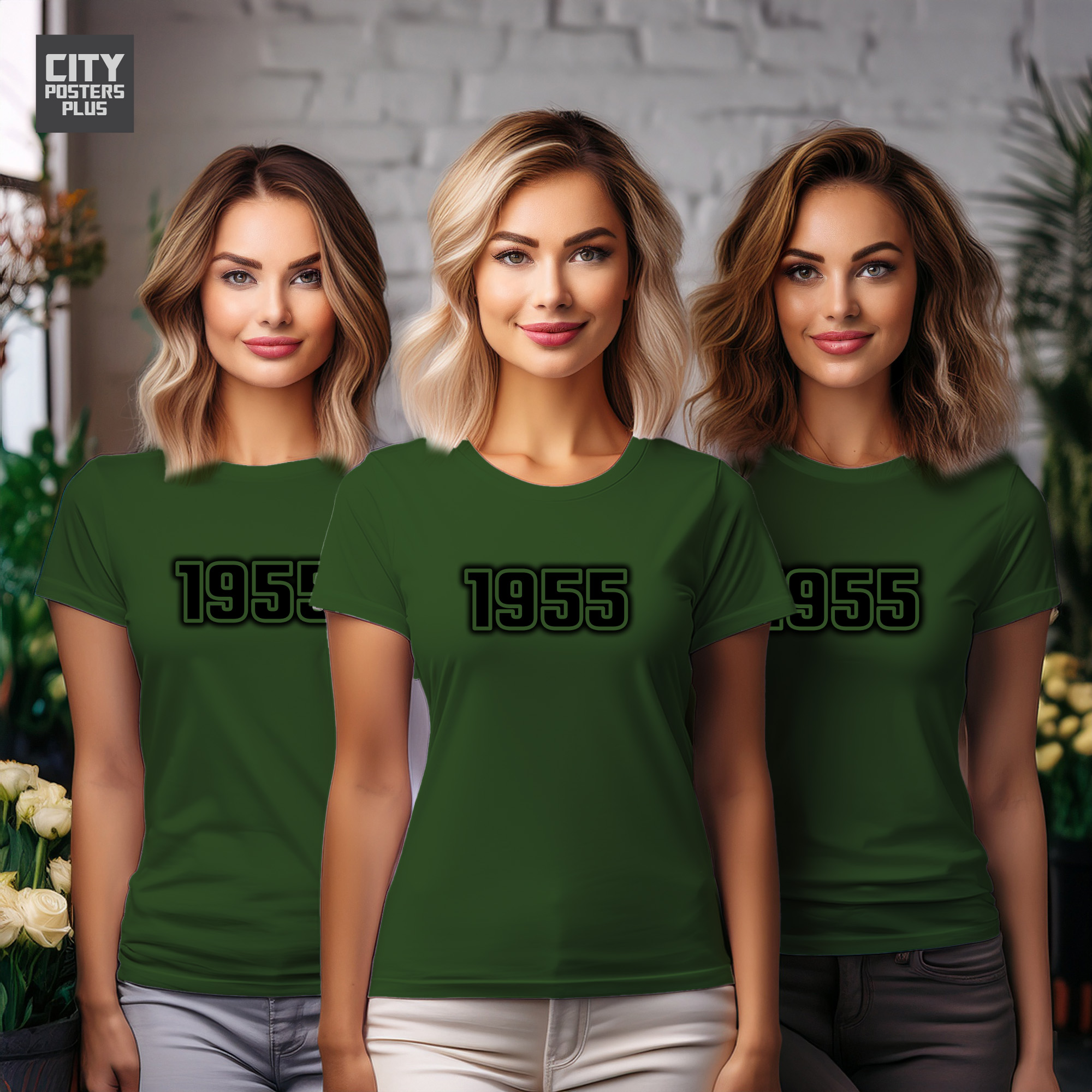 1955 Year Women T-Shirt (Olive Green)