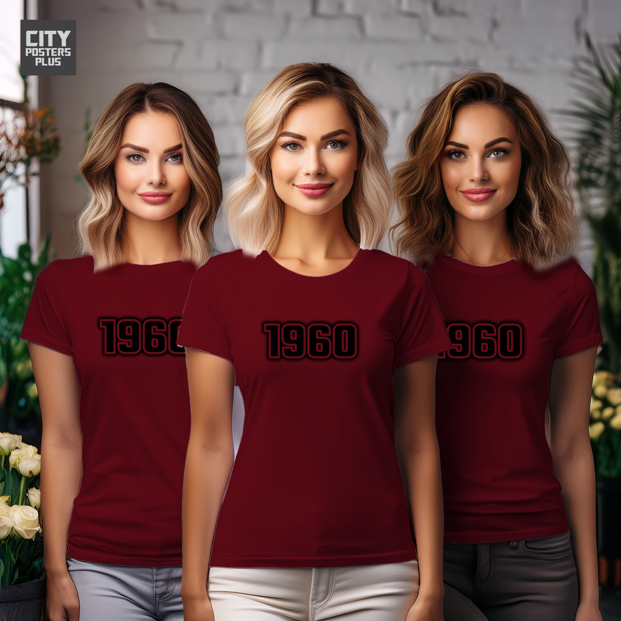 1960 Year Women T-Shirt (Maroon)