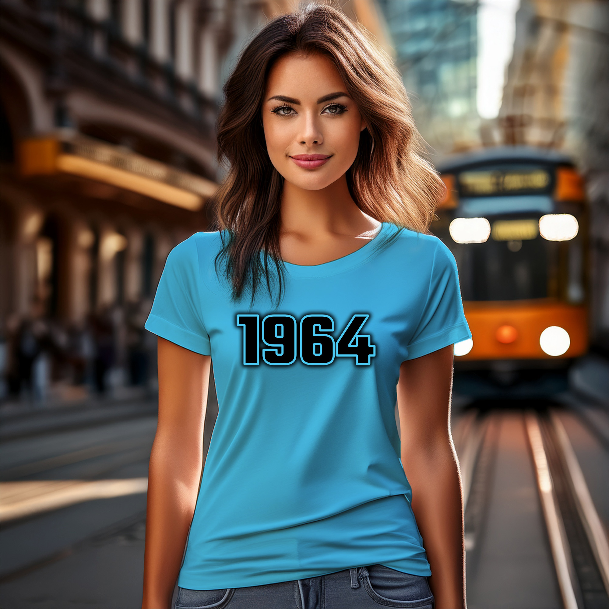 1964 Year Women T-Shirt (Sky Blue)