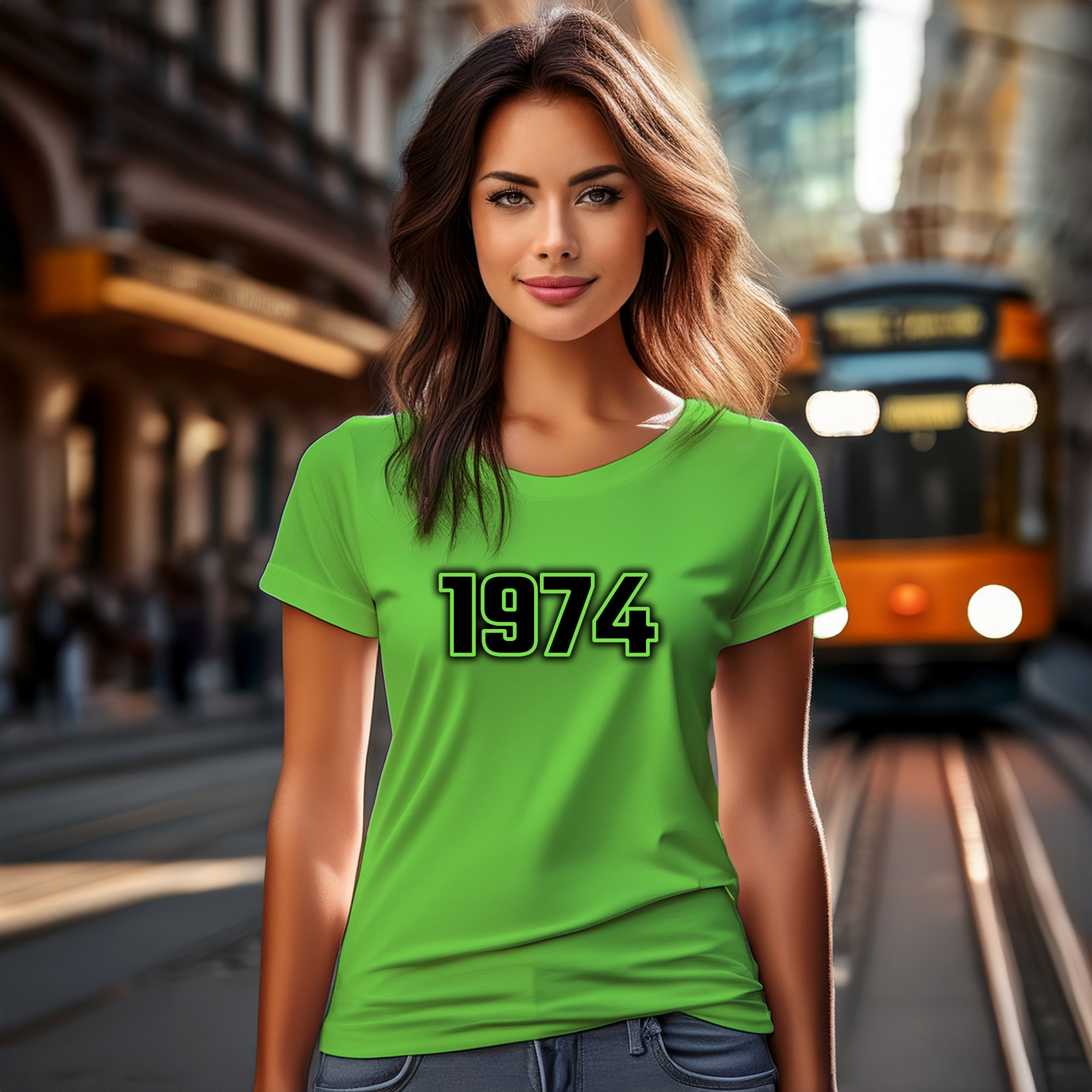 1974 Year Women T-Shirt (Liril Green)