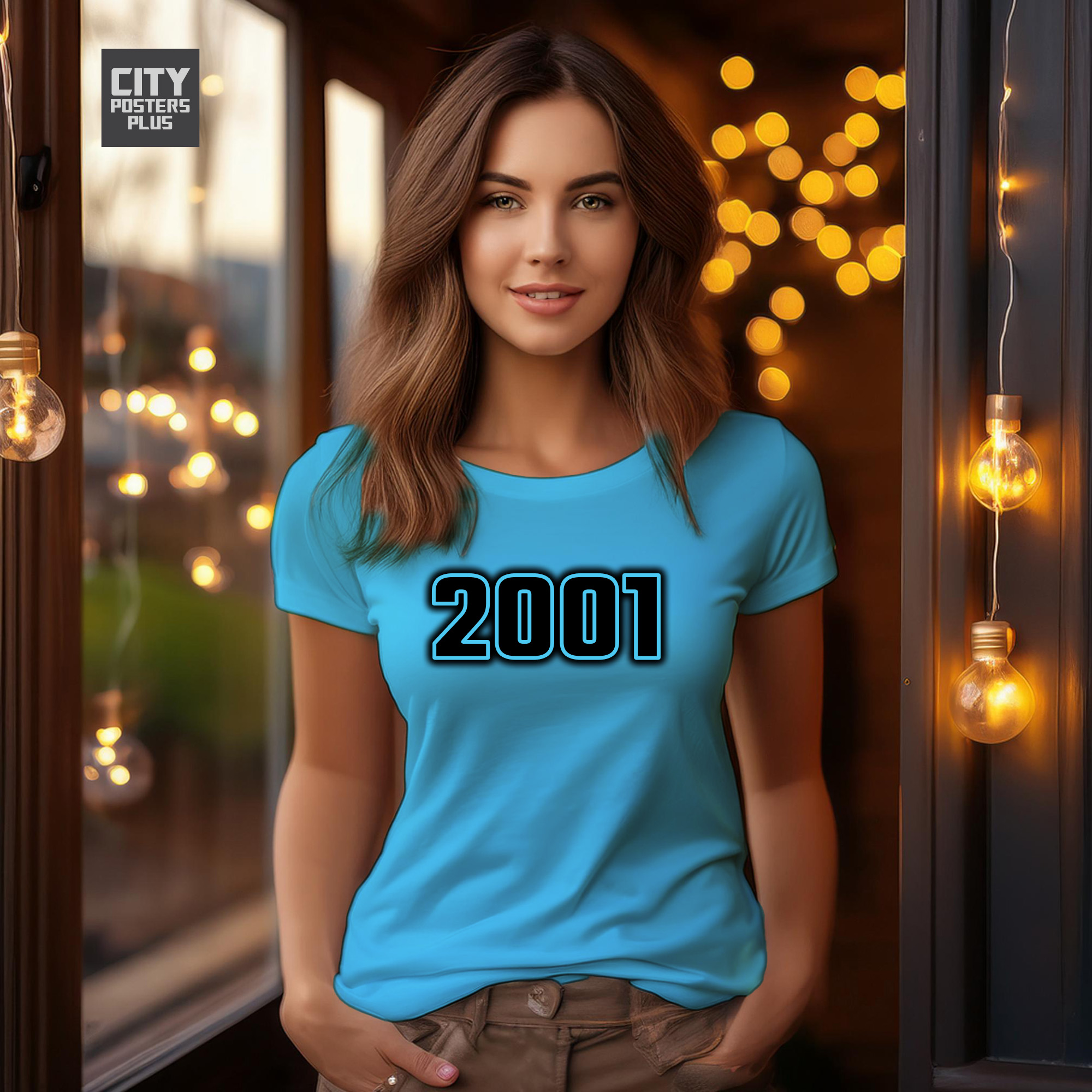 2001 Year Women T-Shirt (Sky Blue)