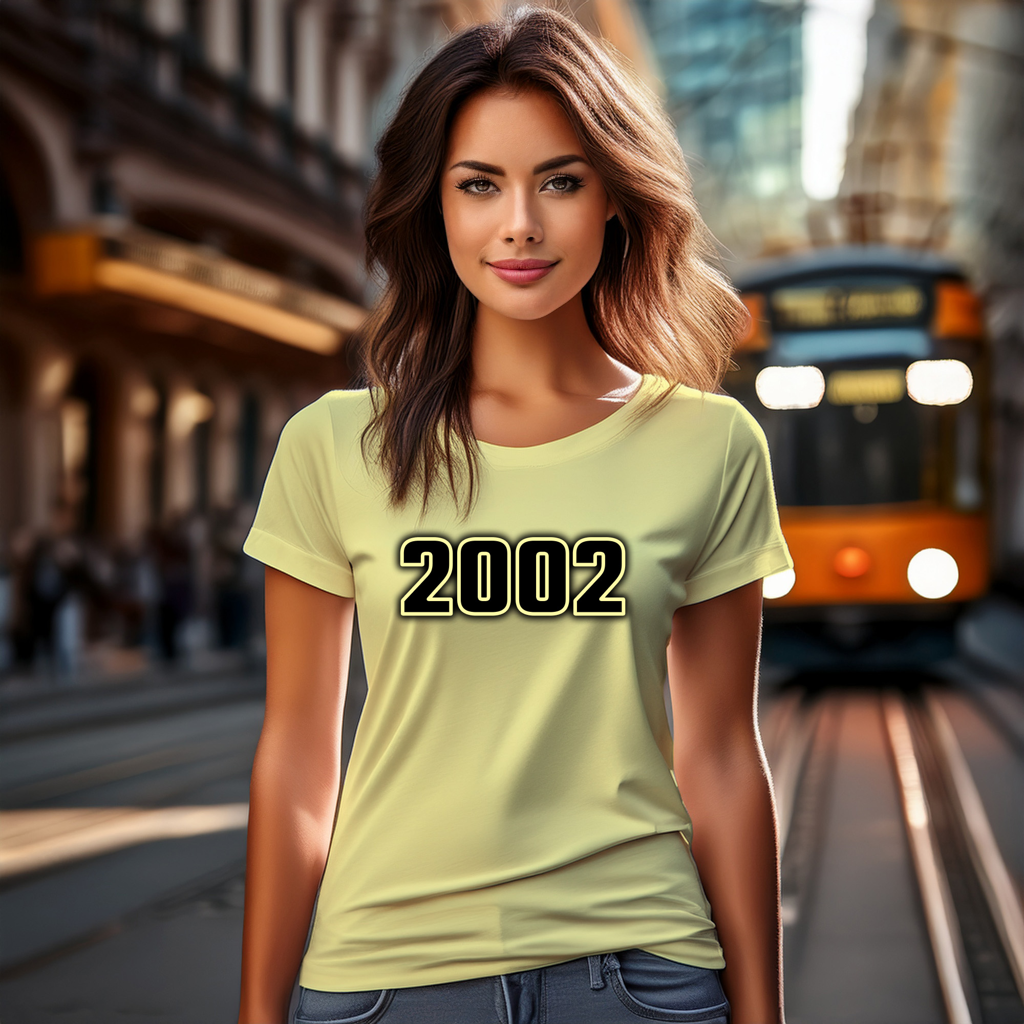2002 Year Women T-Shirt (Butter Yellow)