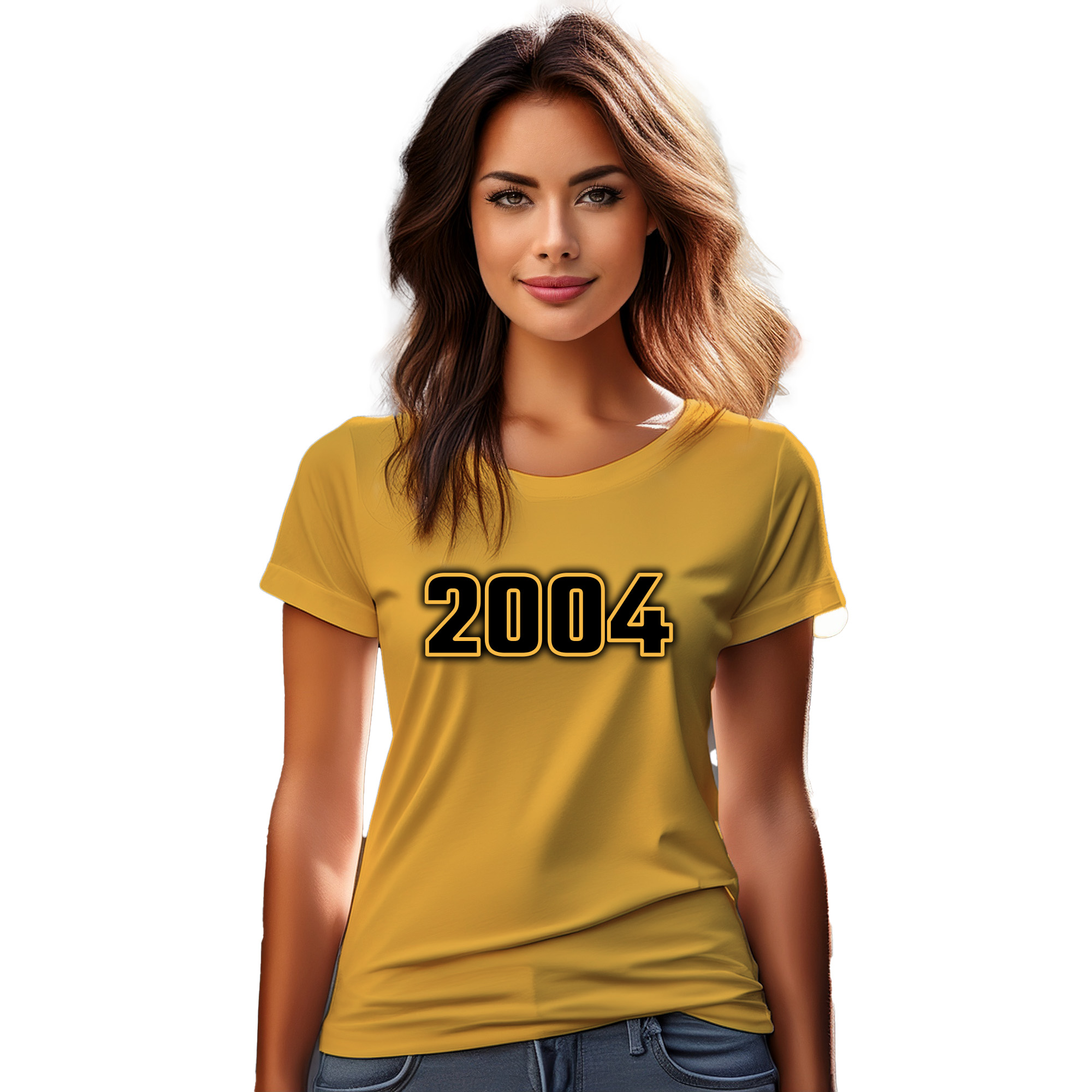 2004 Year Women T-Shirt (Golden Yellow) | 360 Fog Plus
