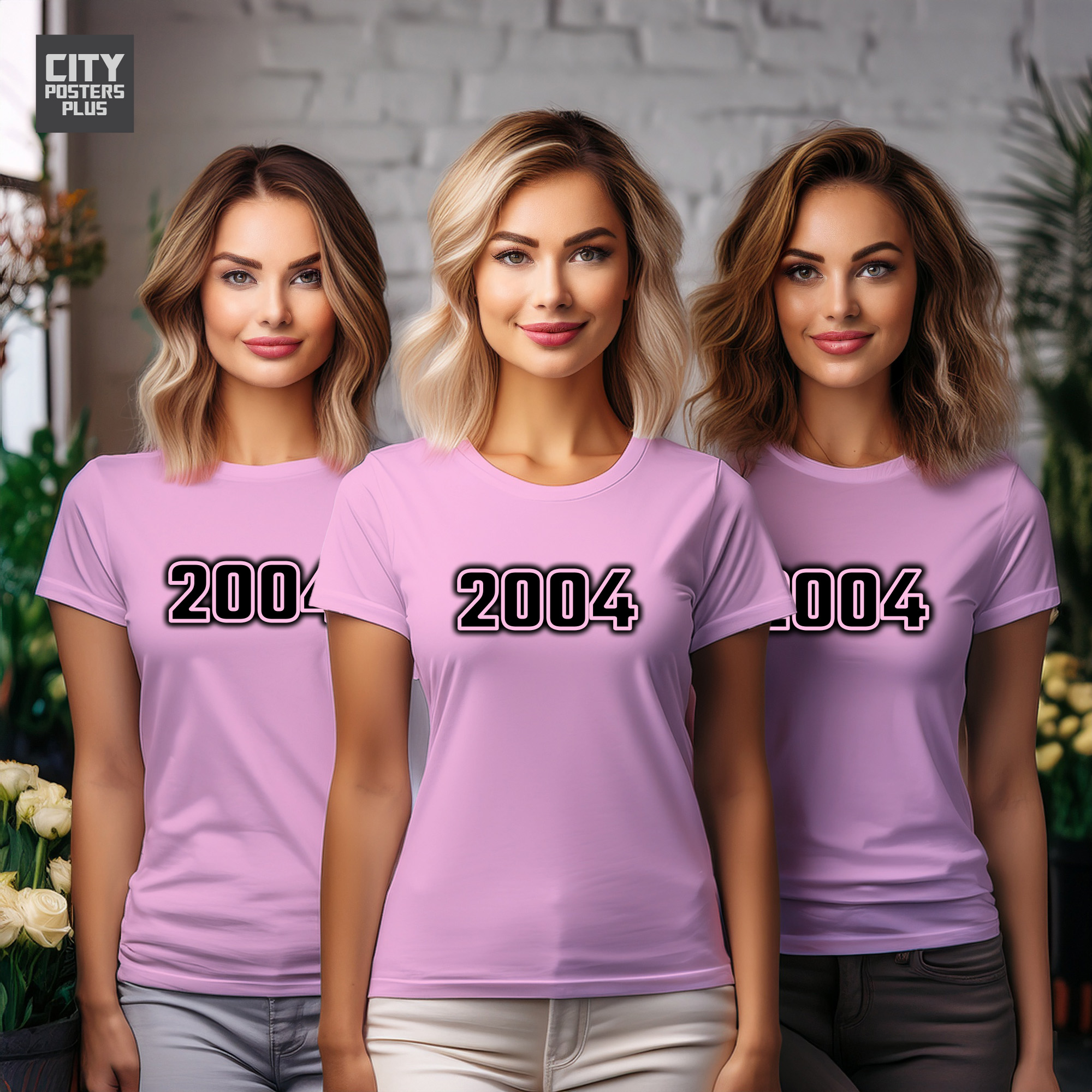 2004 Year Women T-Shirt (Light Pink)