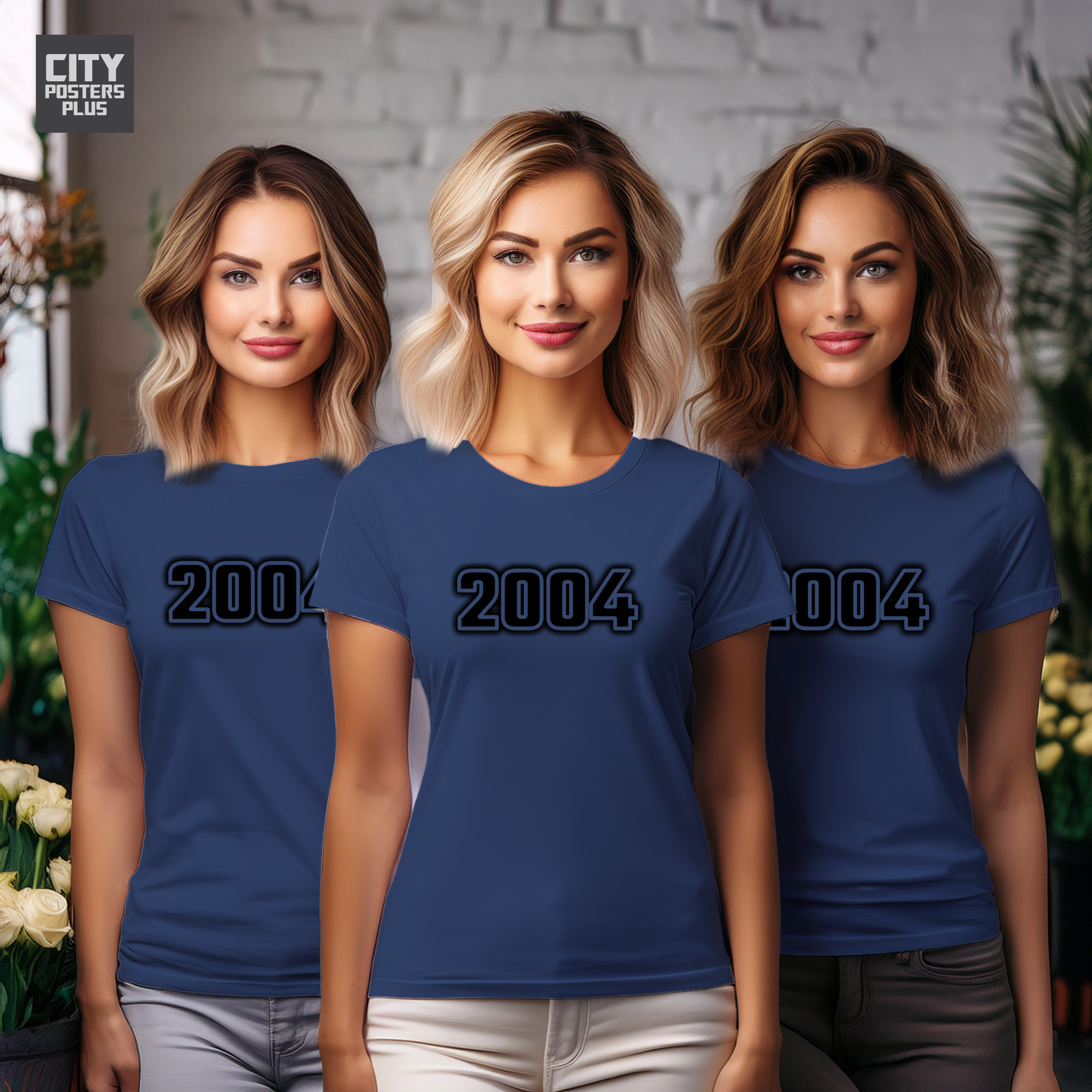 2004 Year Women T-Shirt (Navy Blue)
