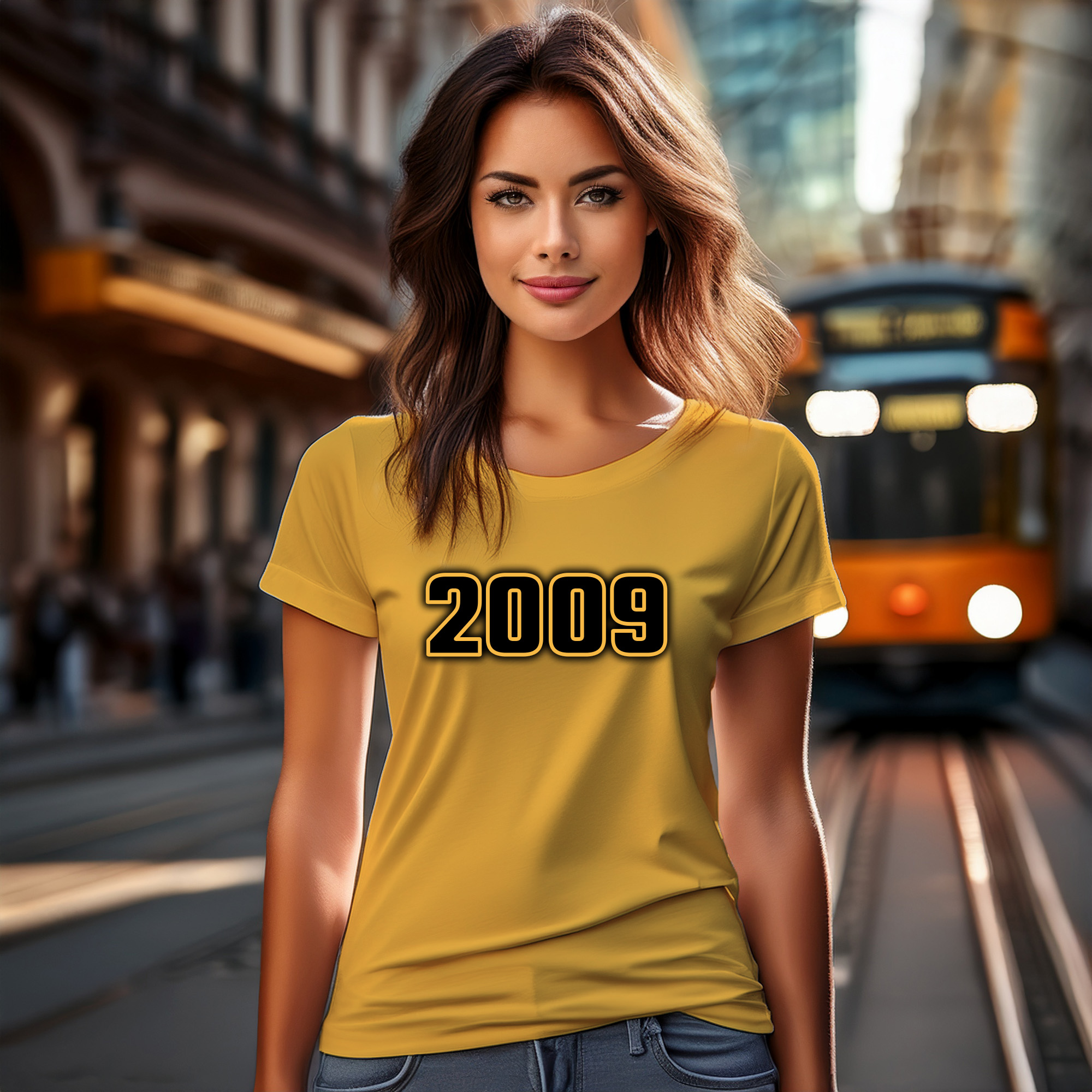 2009 Year Women T-Shirt (Golden Yellow)