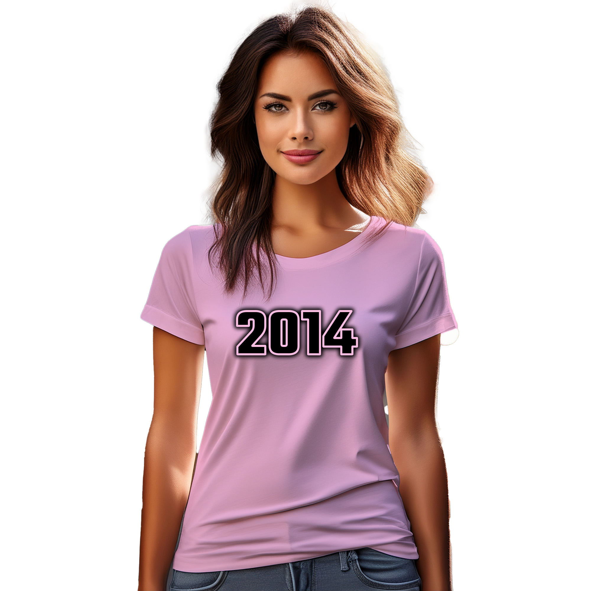 2014 Year Women T-Shirt (Light Pink) | 360 Fog Plus