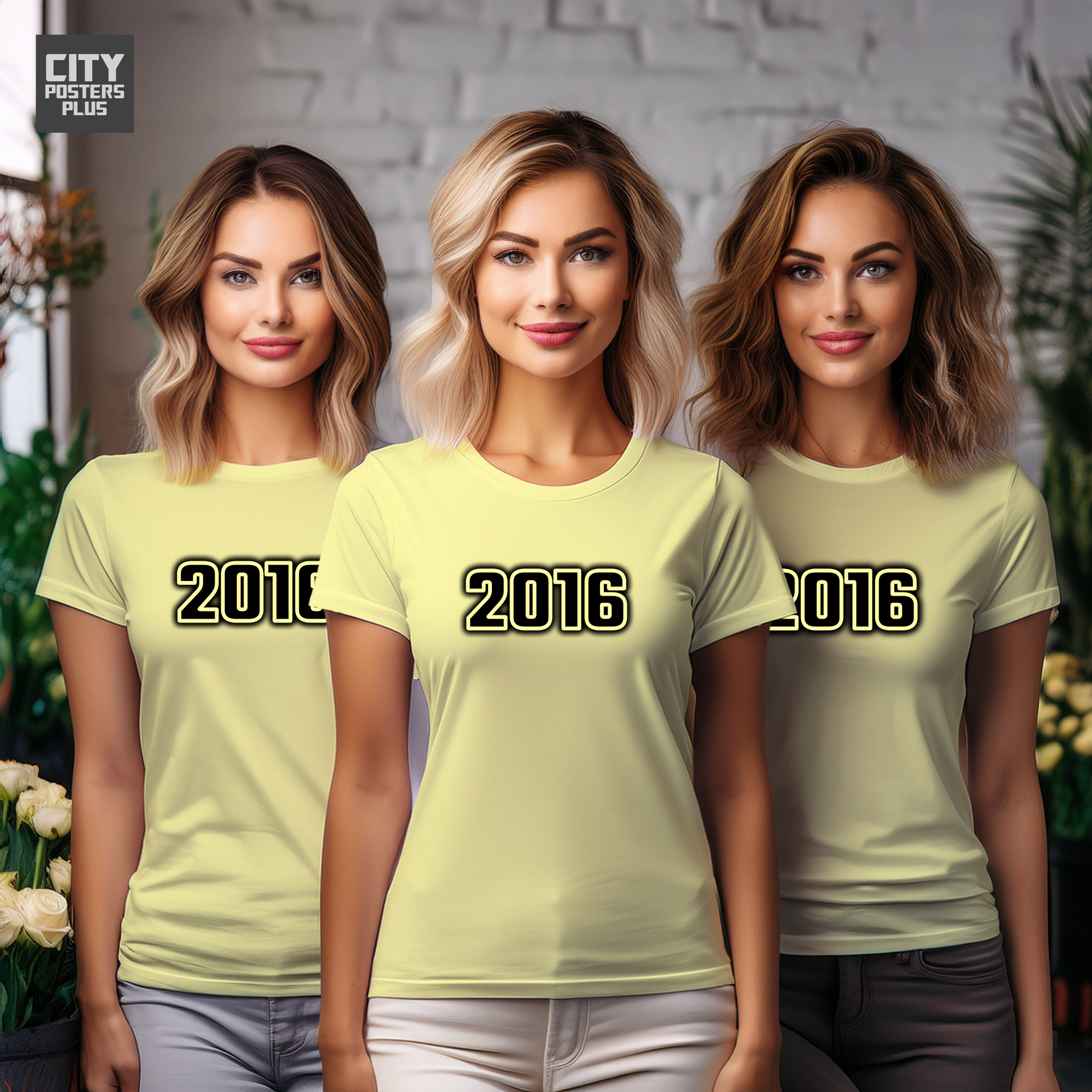 2016 Year Women T-Shirt (Butter Yellow)