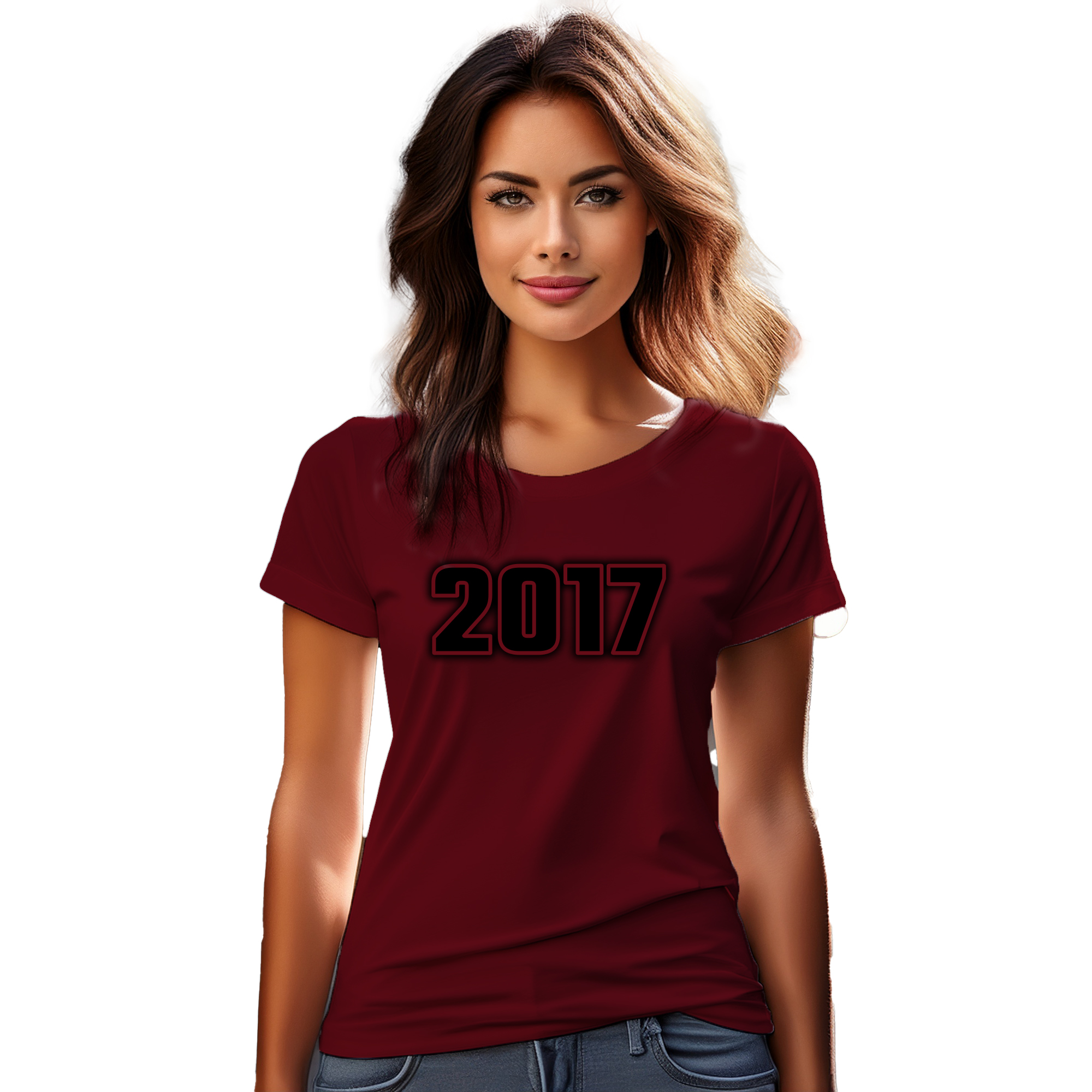 2017 Year Women T-Shirt (Maroon) | 360 Fog Plus