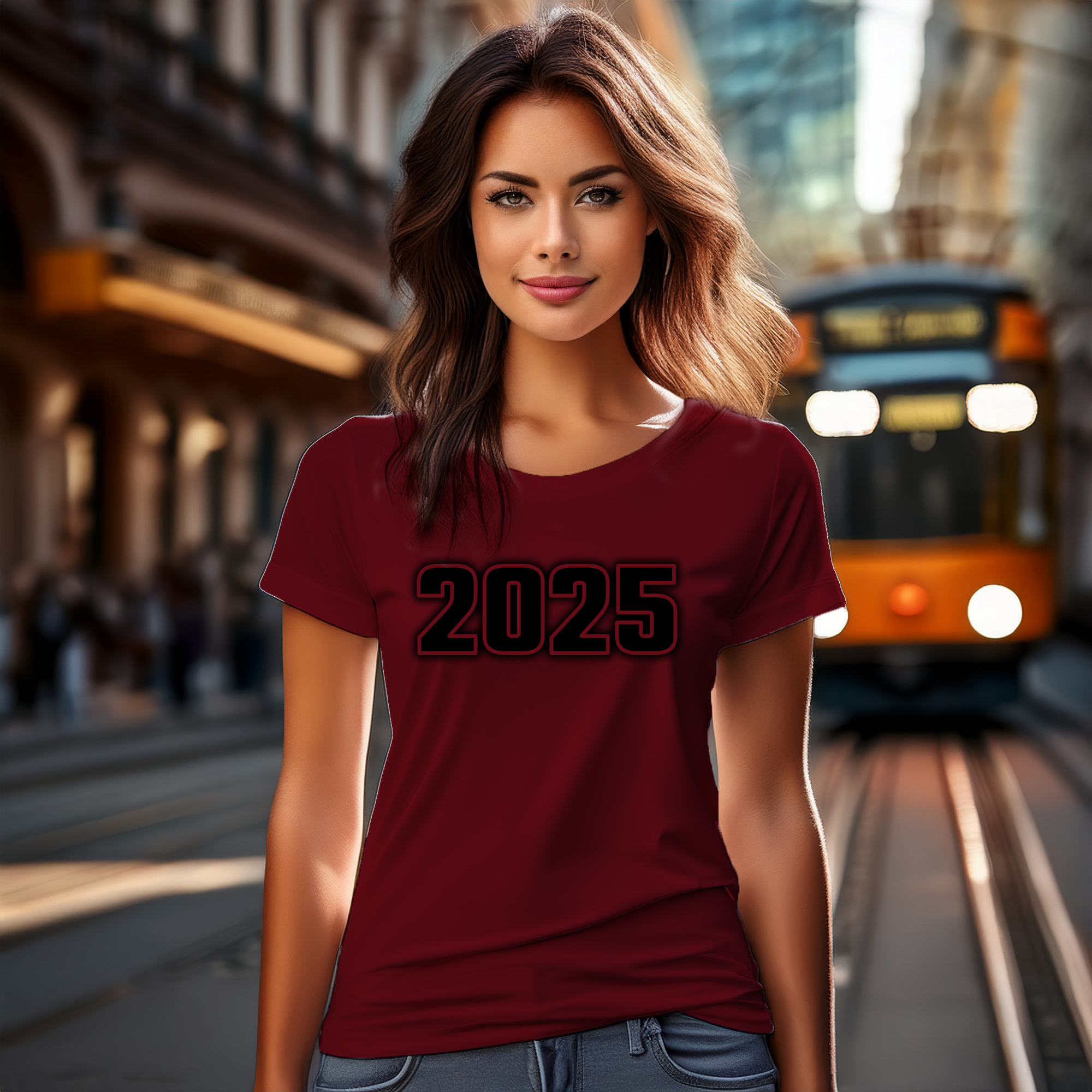 2025 Year Women T-Shirt (Maroon)