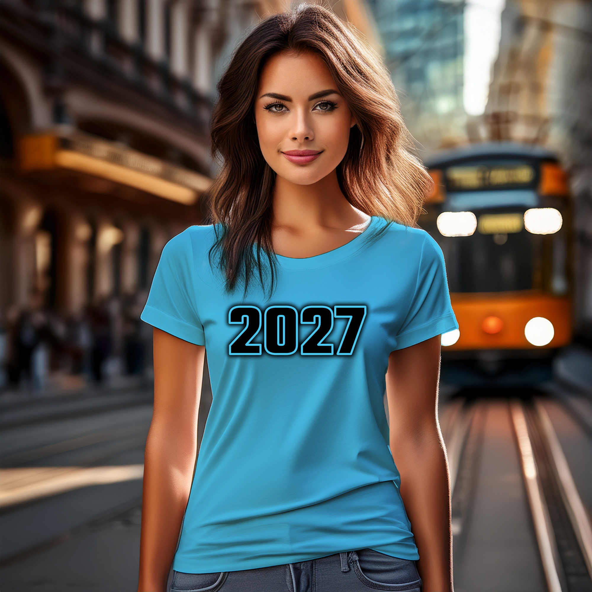 2027 Year Women T-Shirt (Sky Blue)