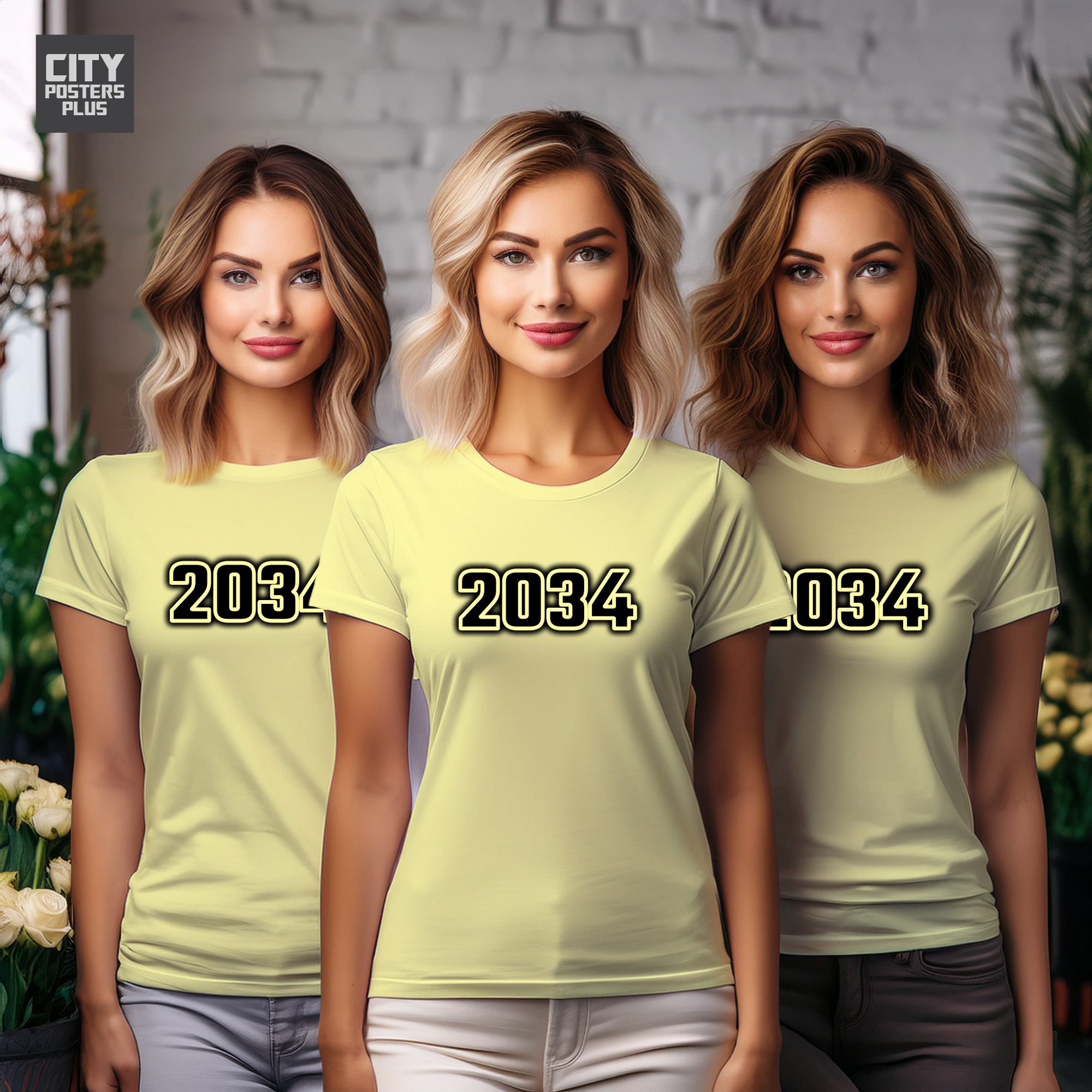 2034 Year Women T-Shirt (Butter Yellow)
