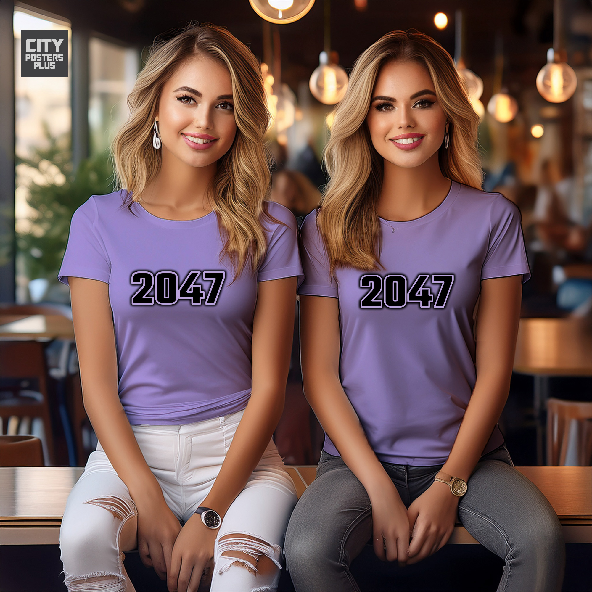 2047 Year Women T-Shirt (Iris Lavender)