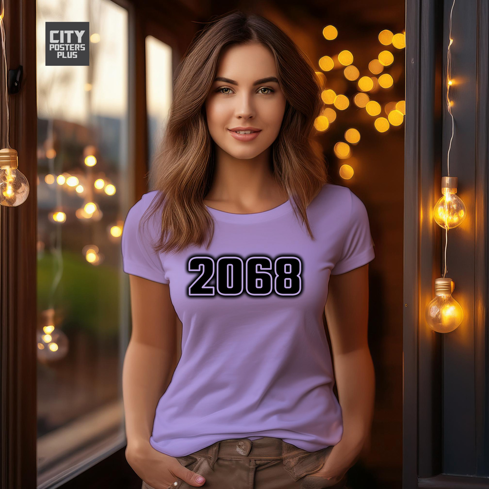 2068 Year Women T-Shirt (Iris Lavender)
