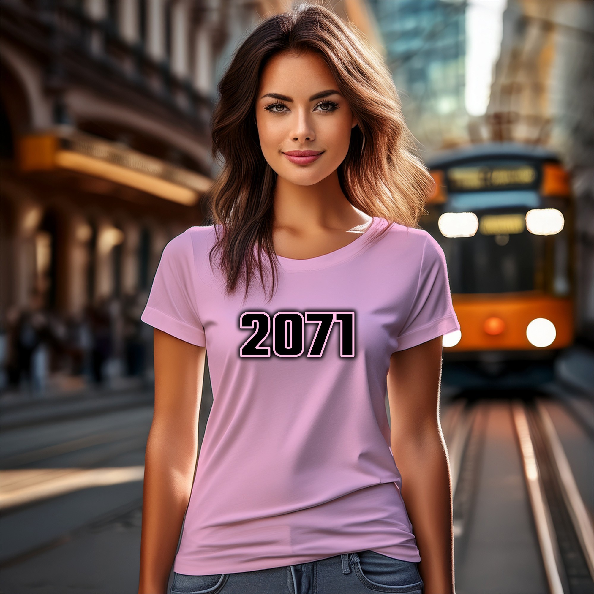 2071 Year Women T-Shirt (Light Pink)