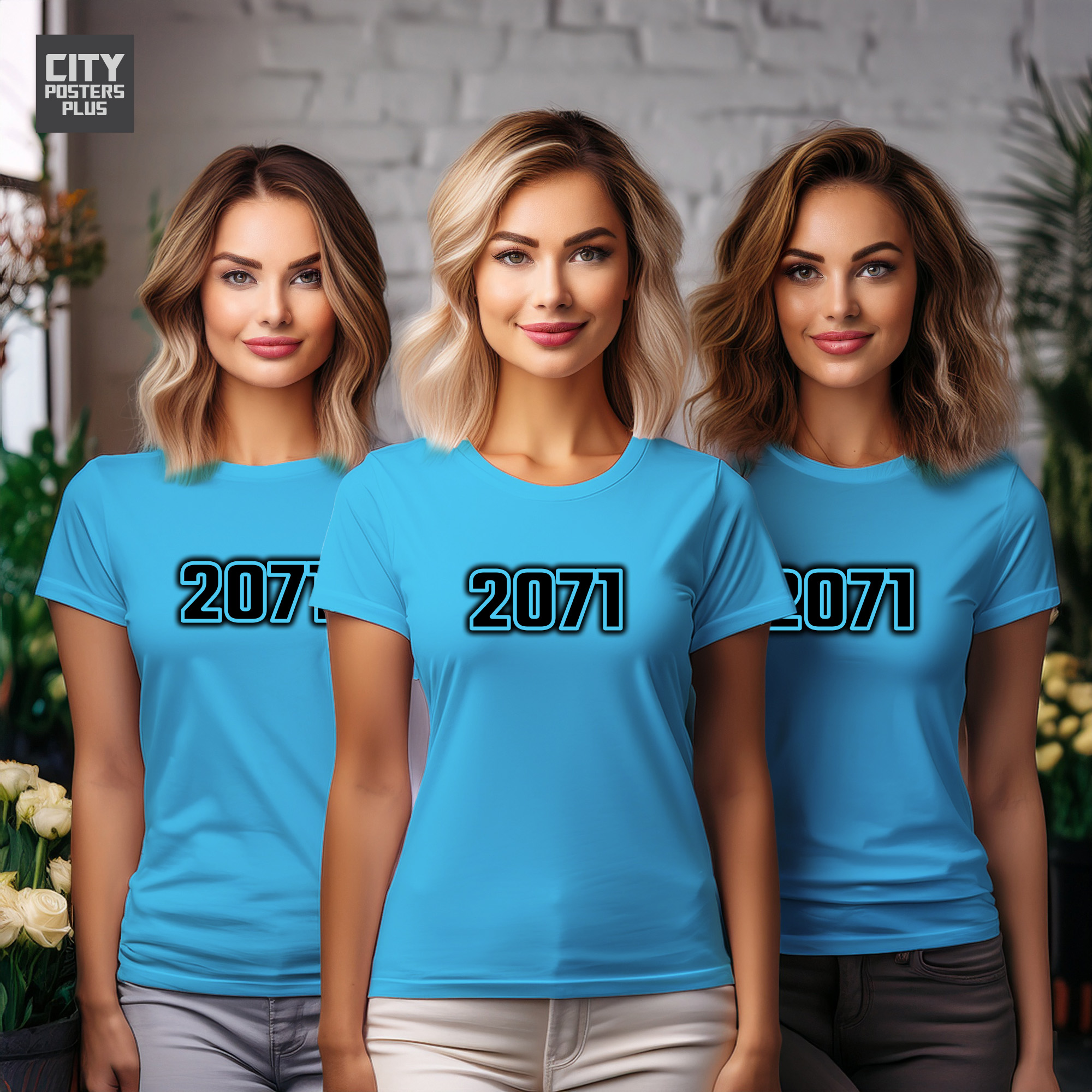 2071 Year Women T-Shirt (Sky Blue)
