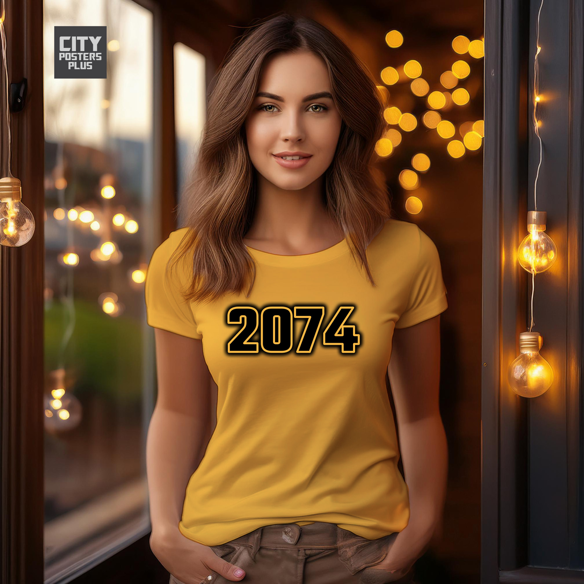 2074 Year Women T-Shirt (Golden Yellow)
