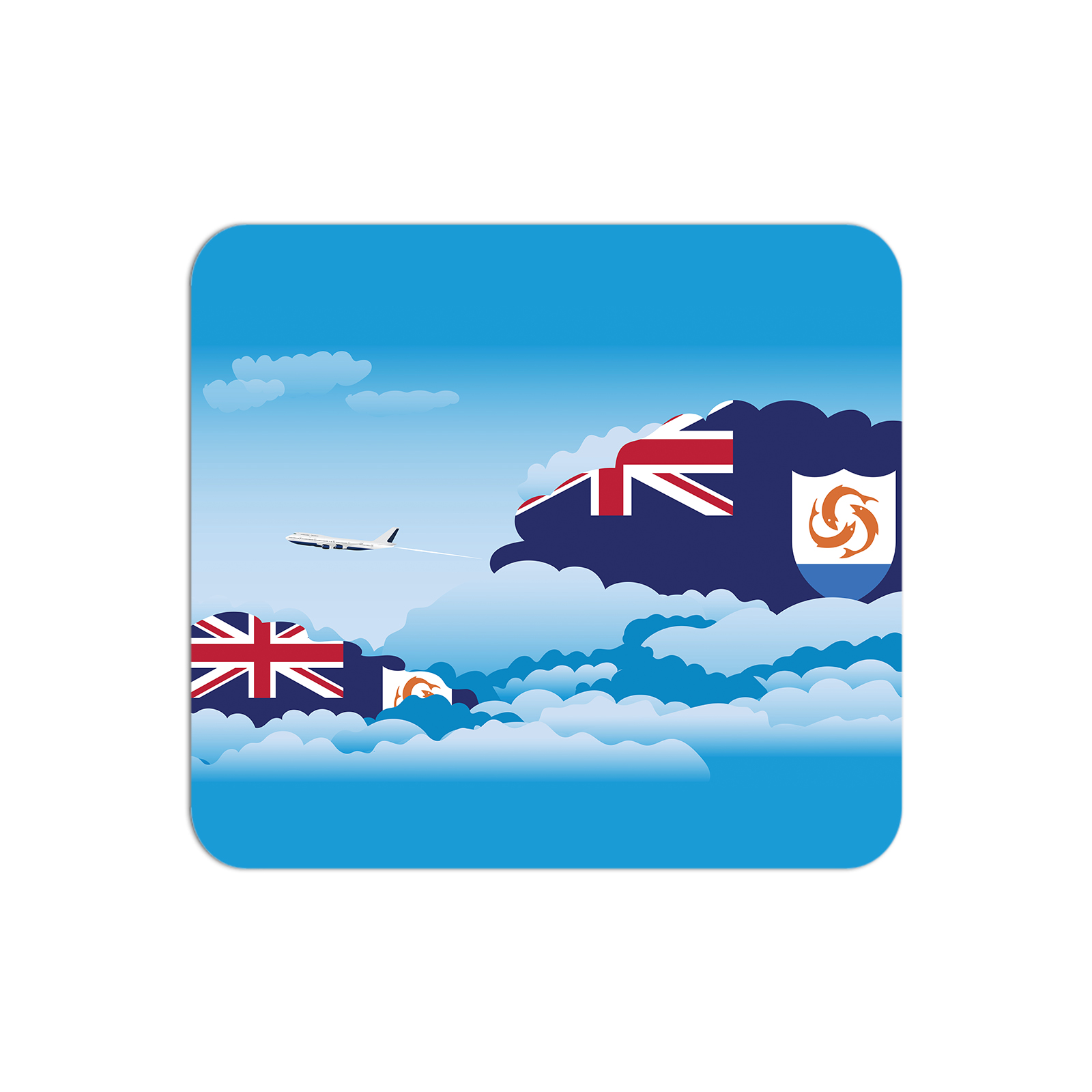 Anguilla Airplane Airport Flight Day Clouds Mousepad 