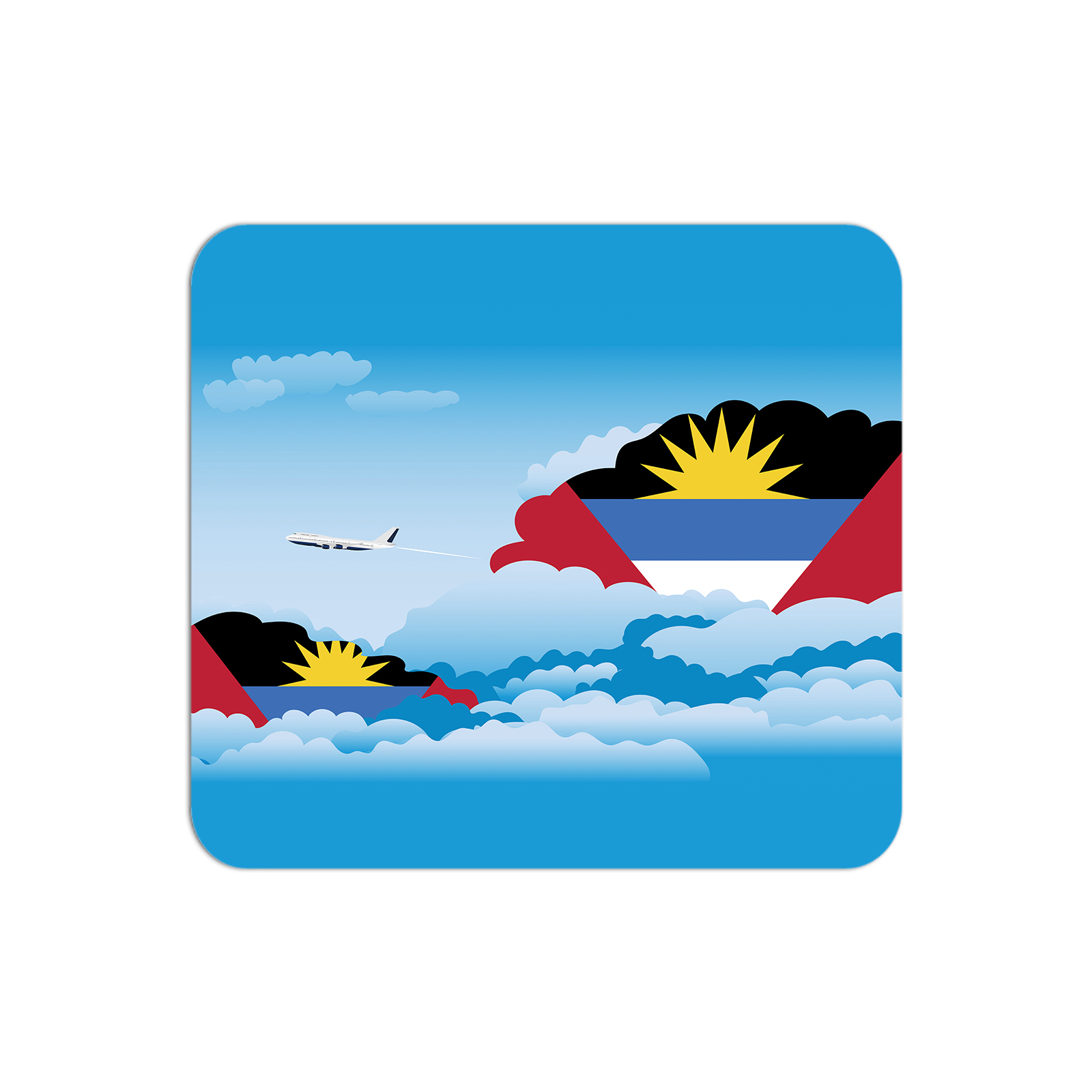 Antigua and Barbuda Airplane Airport Flight Day Clouds Mousepad 