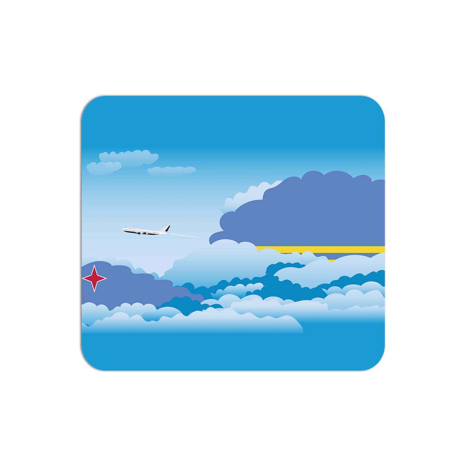 Aruba Airplane Airport Flight Day Clouds Mousepad 