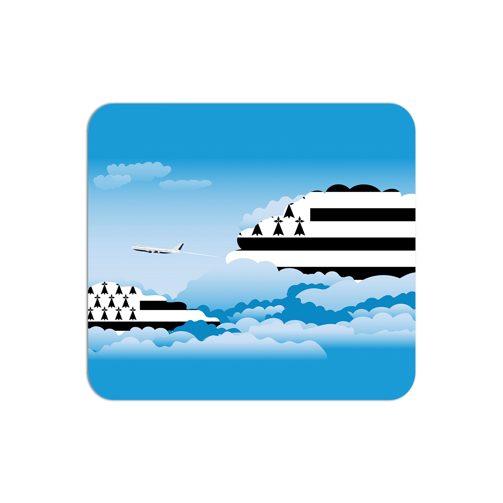 Brittany Airplane Airport Flight Day Clouds Mousepad 