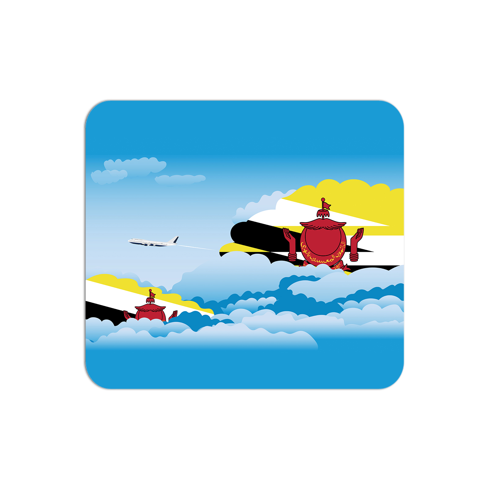 Brunei Airplane Airport Flight Day Clouds Mousepad 