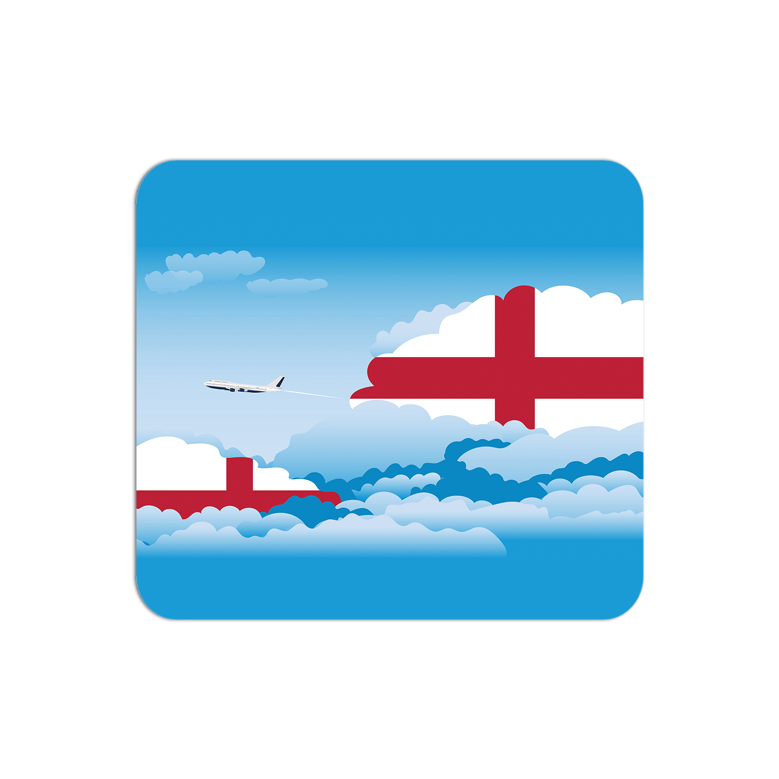 England Airplane Airport Flight Day Clouds Mousepad 