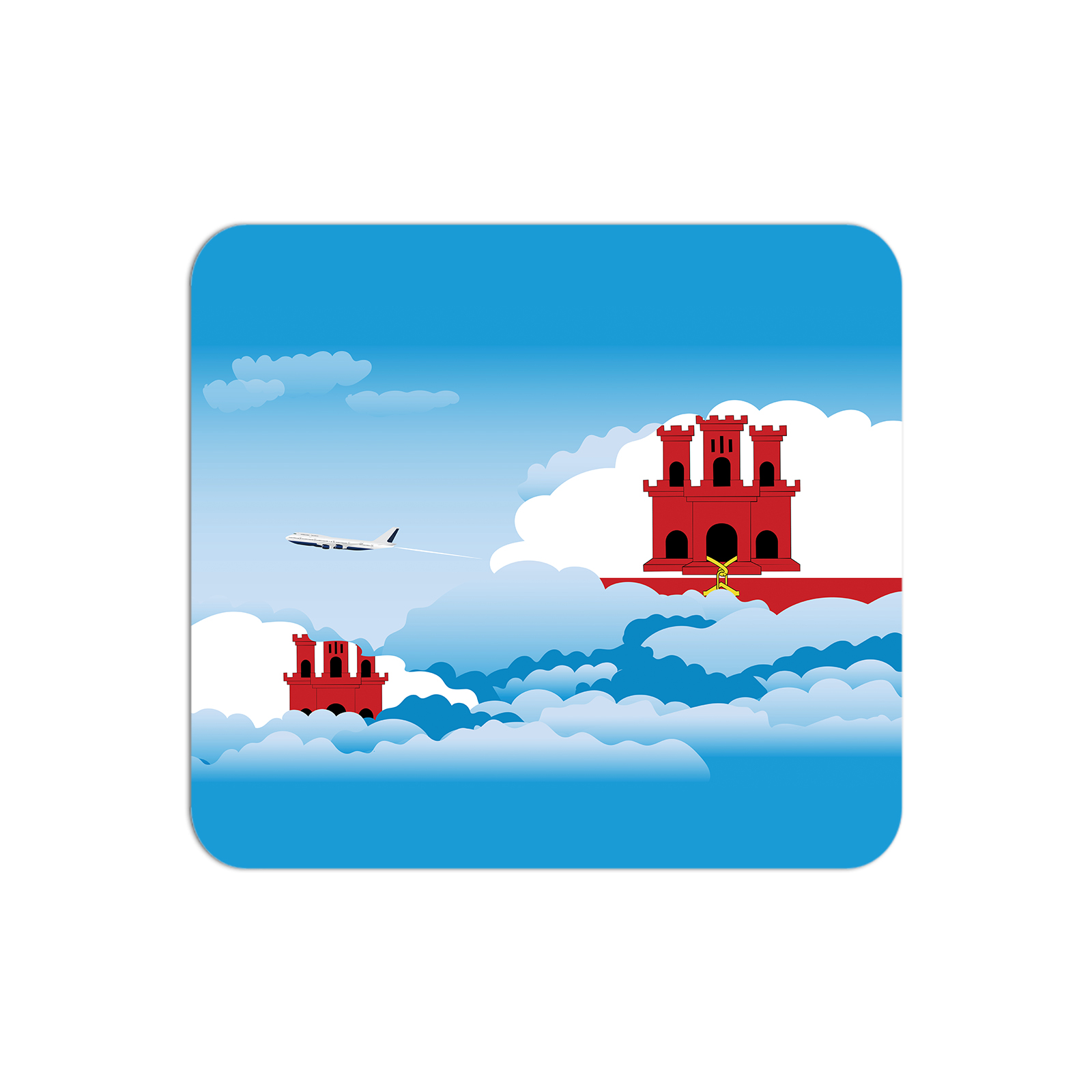 Gibraltar Airplane Airport Flight Day Clouds Mousepad 