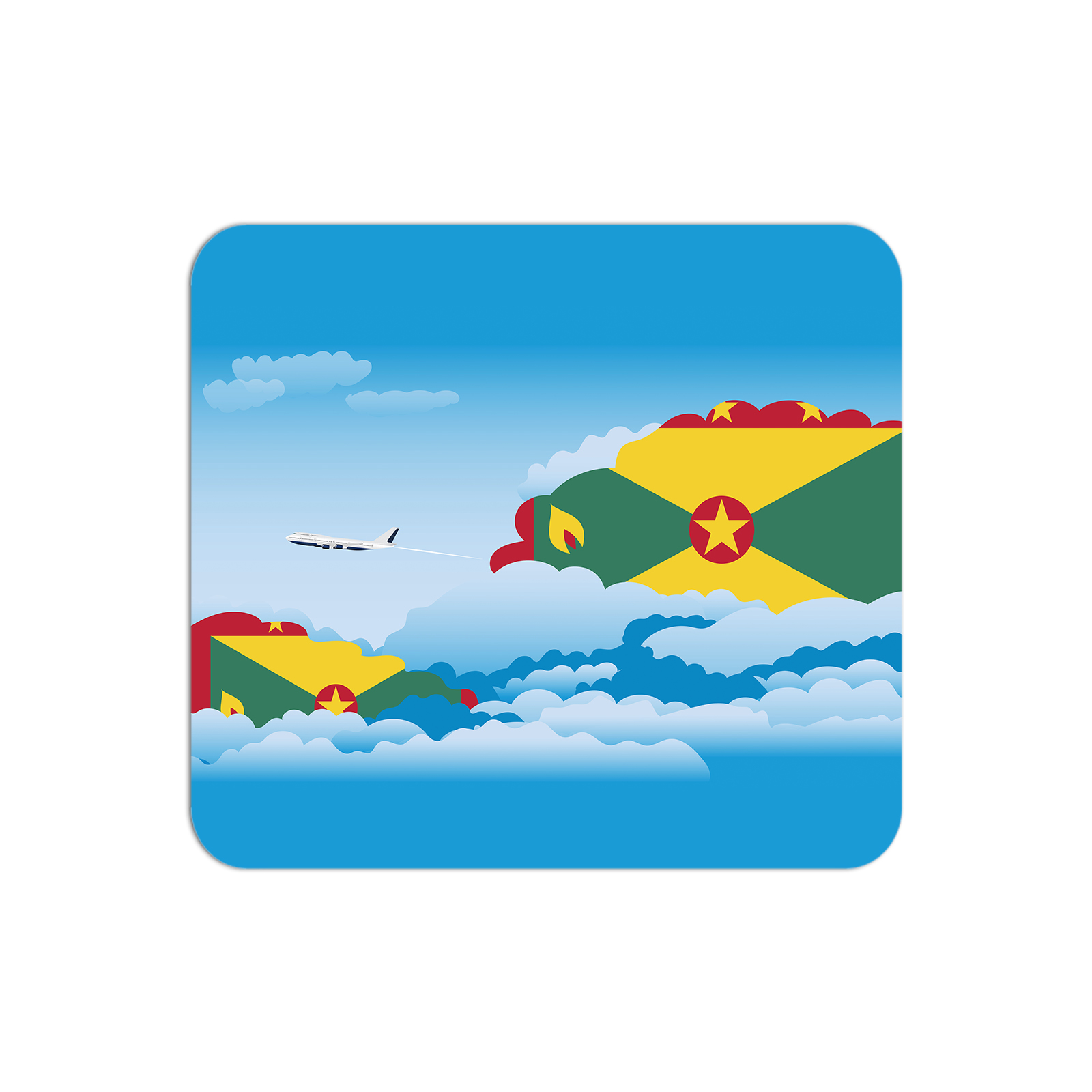 Grenada Airplane Airport Flight Day Clouds Mousepad 